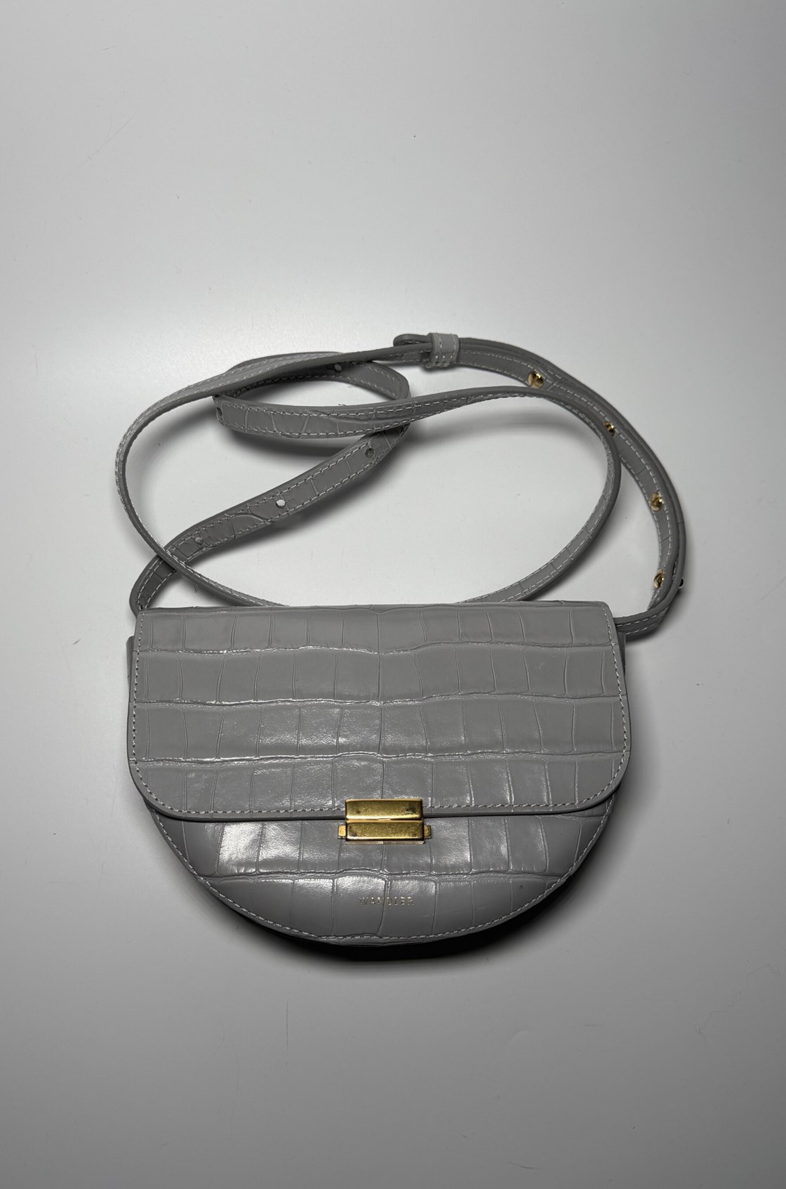 Wandler Anna Krokodil Çapraz Askılı Gri Mini Çanta