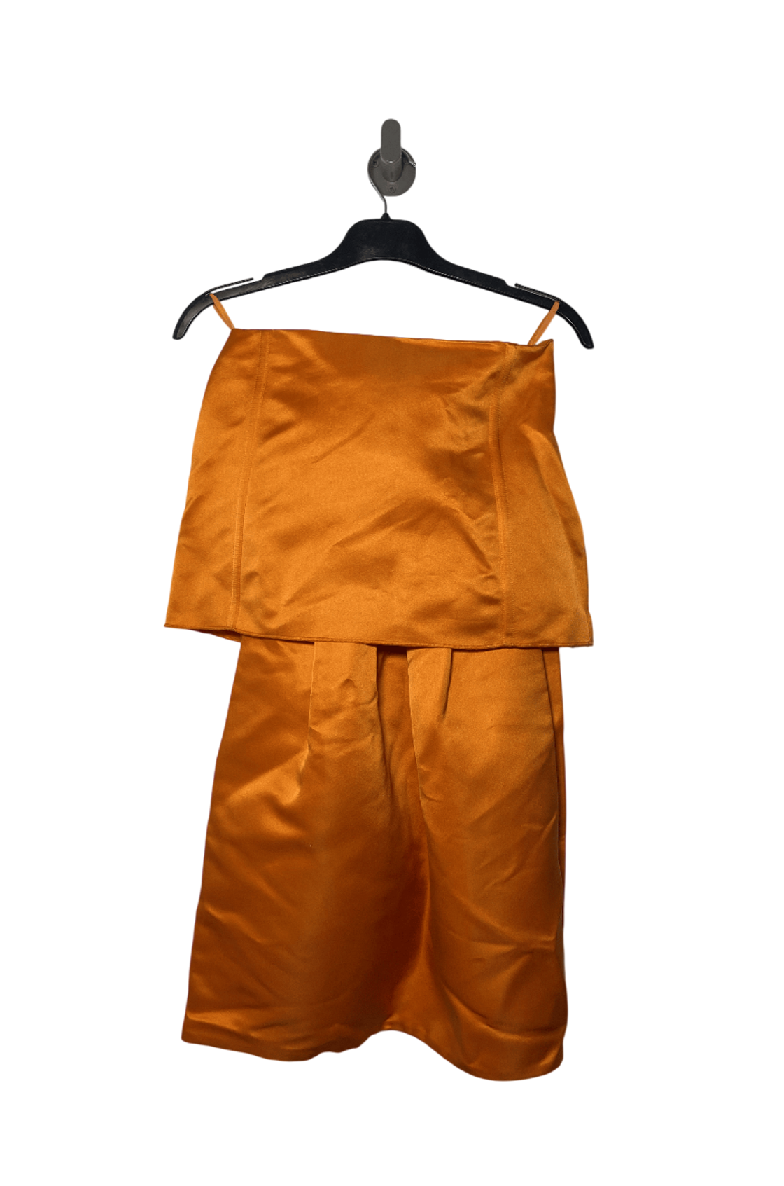 Prada Duchess Çıkarılabilen Kuyruk Detaylı Turuncu Saten Mini Etek