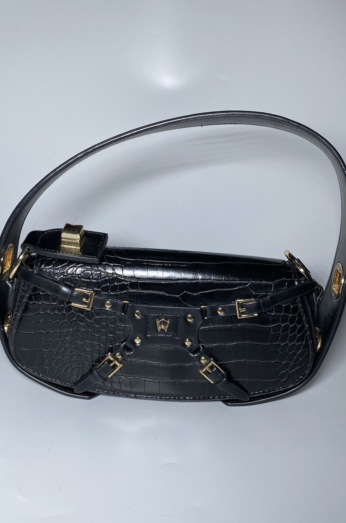 Manc Lilith Krokodil Siyah Çanta