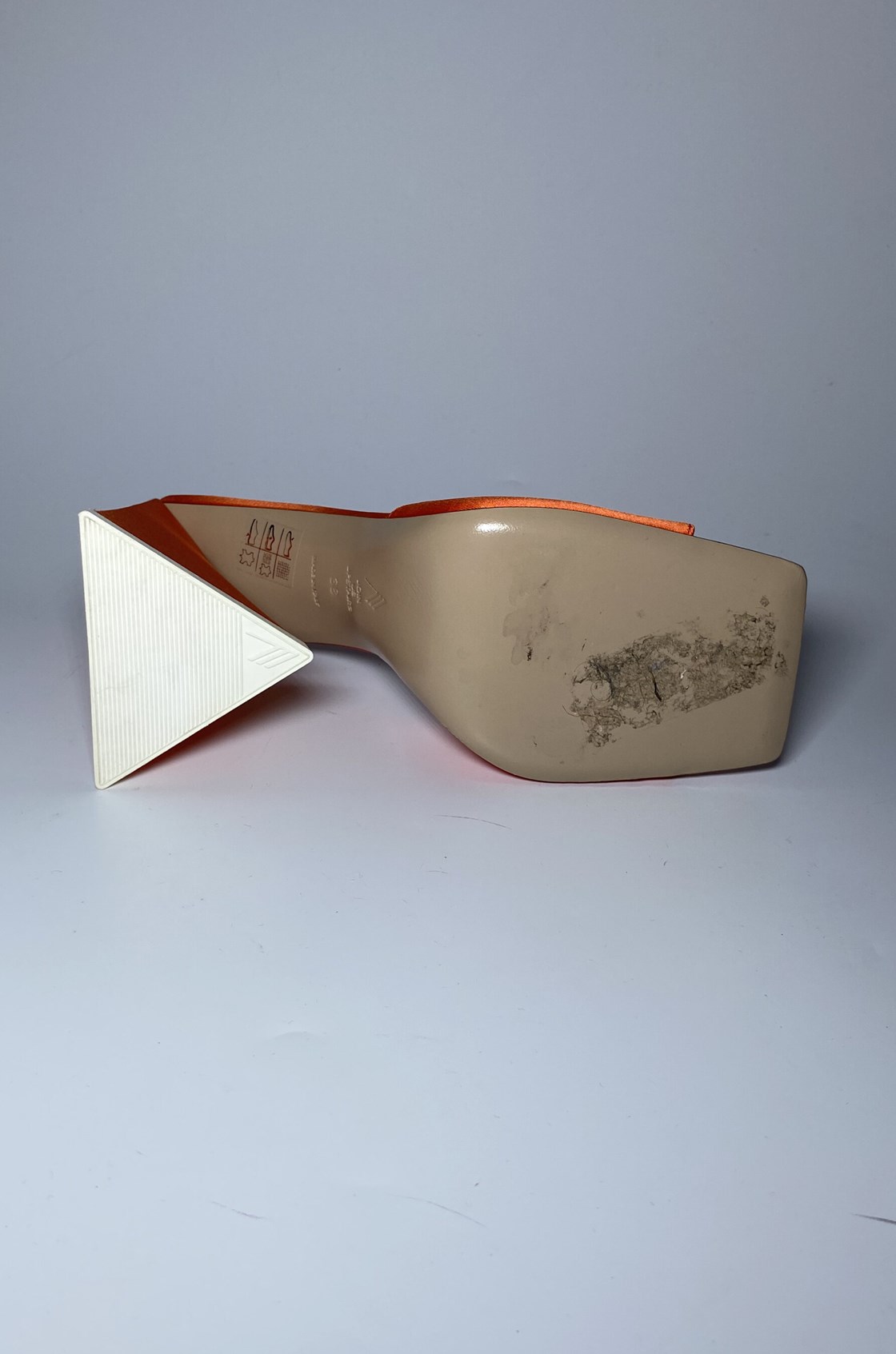 The Attico Devon Turuncu Saten Kalın Topuklu Terlik (38)