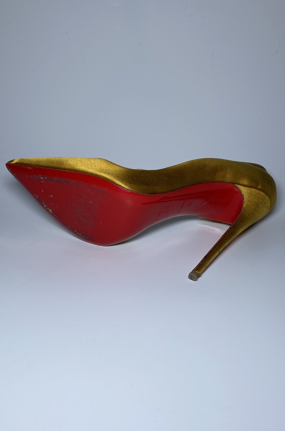 Christian Louboutin Iriza Saten Hardal Topuklu Ayakkabı (39)