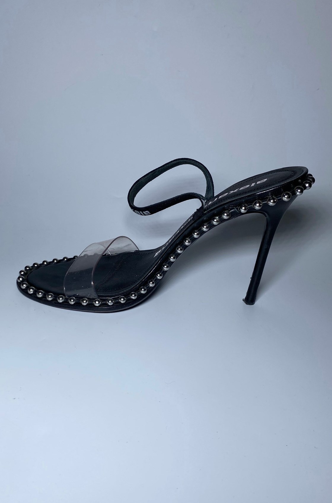 Alexander Wang Nova Tek Bant Siyah Topuklu Ayakkabı (38)