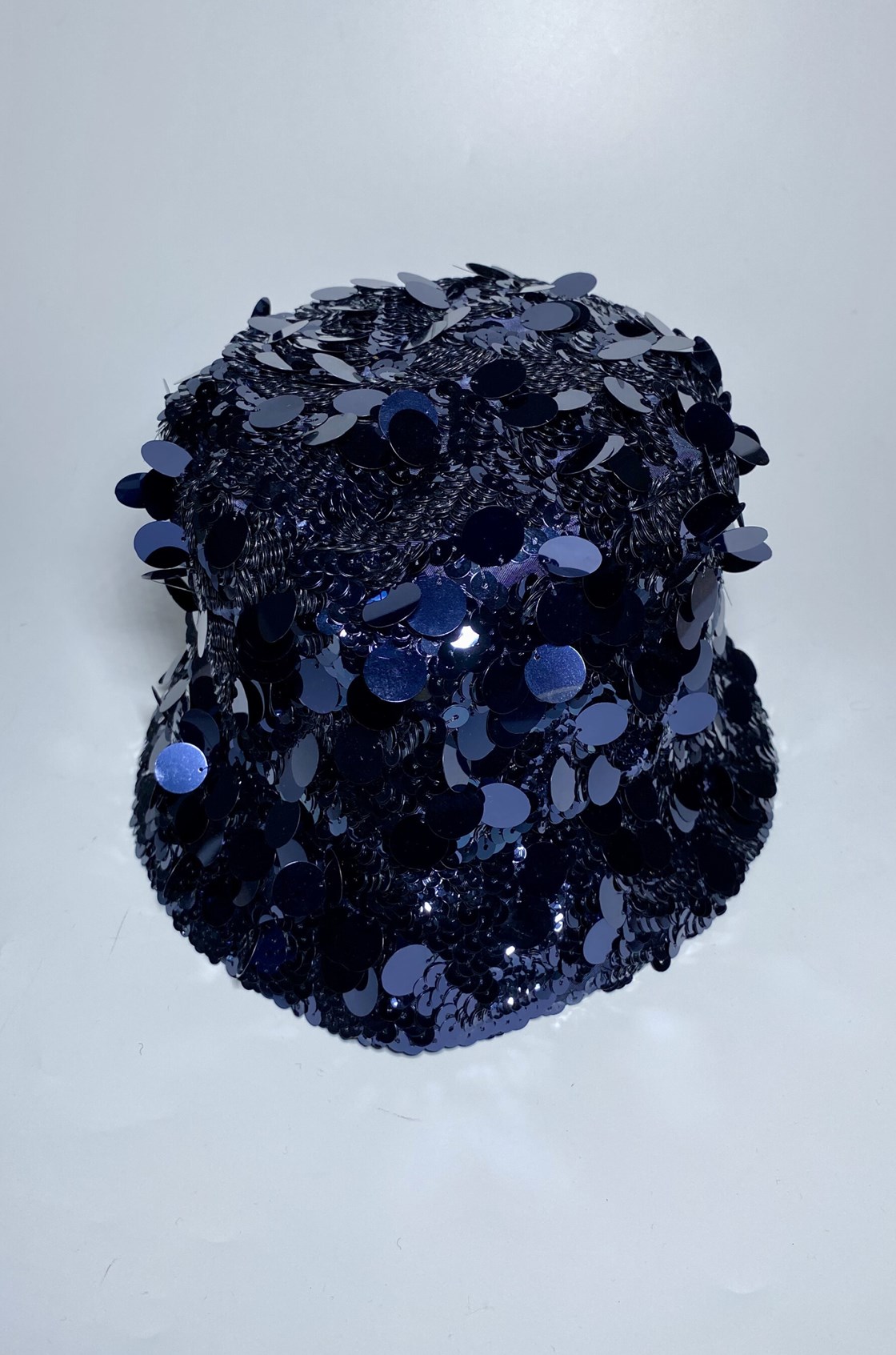 Prada Payetli Lacivert Bucket Şapka