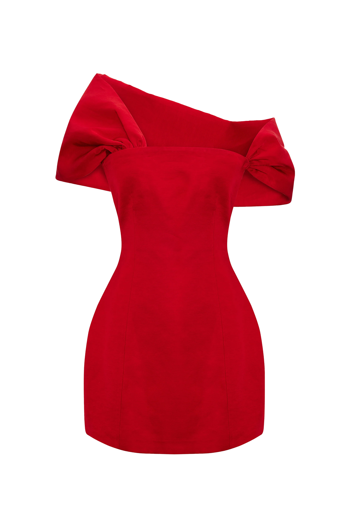 Caroline Çıkarılabilen Kol Detaylı Kalıplı Kumaştan Kırmızı Mini Elbise