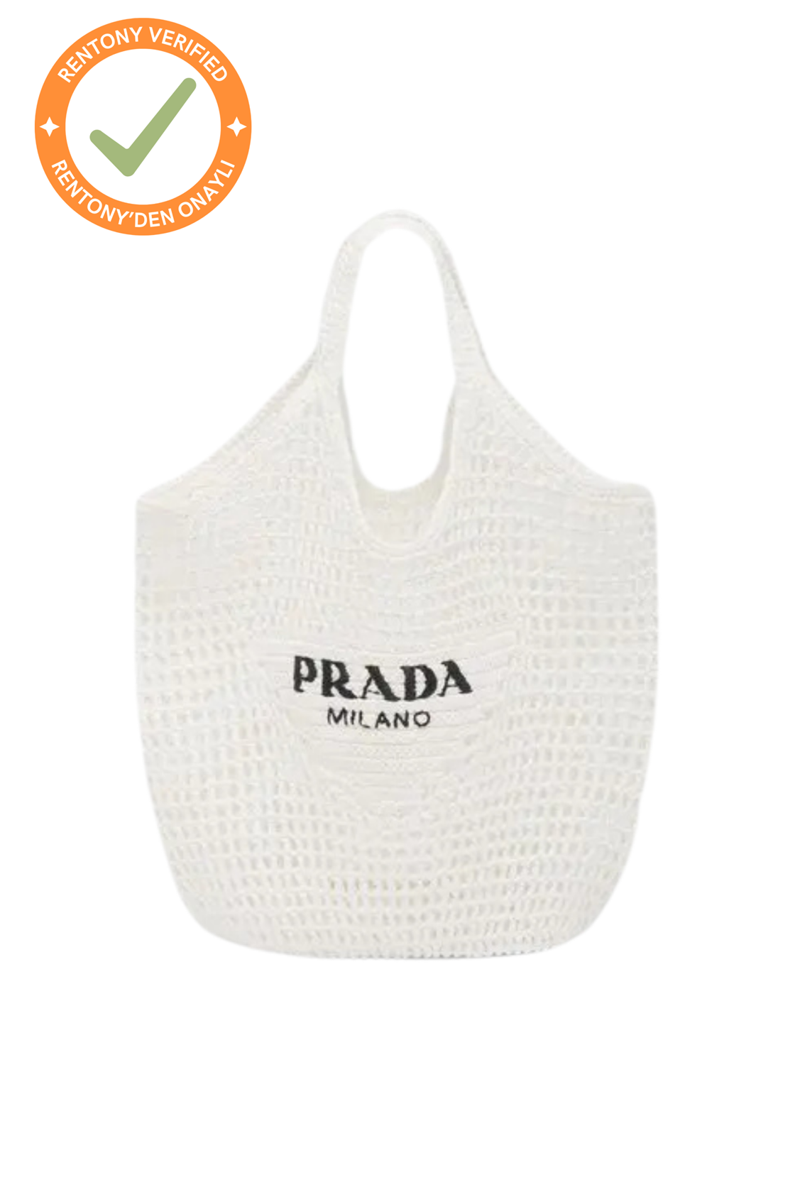 Prada Beyaz Rafya Çanta