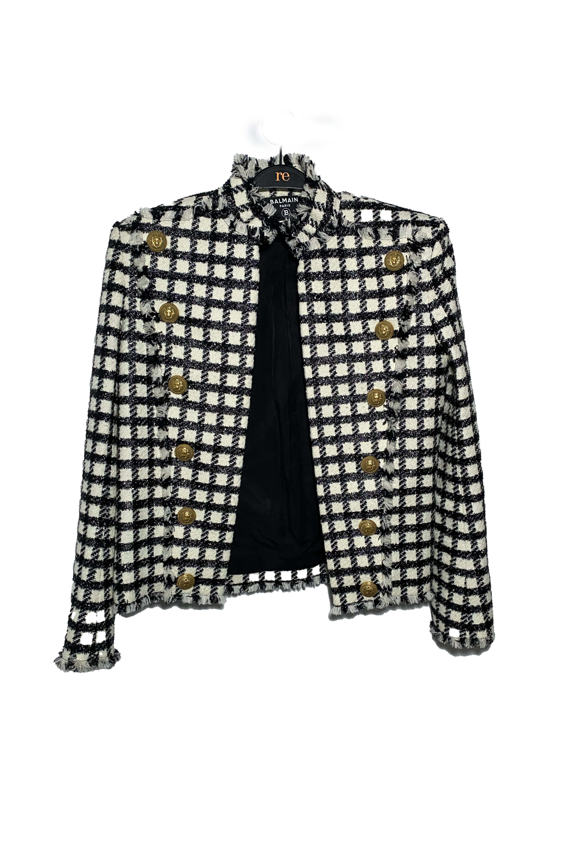 Balmain Prince of Wales Vatkalı Kısa Tüvit Ceket