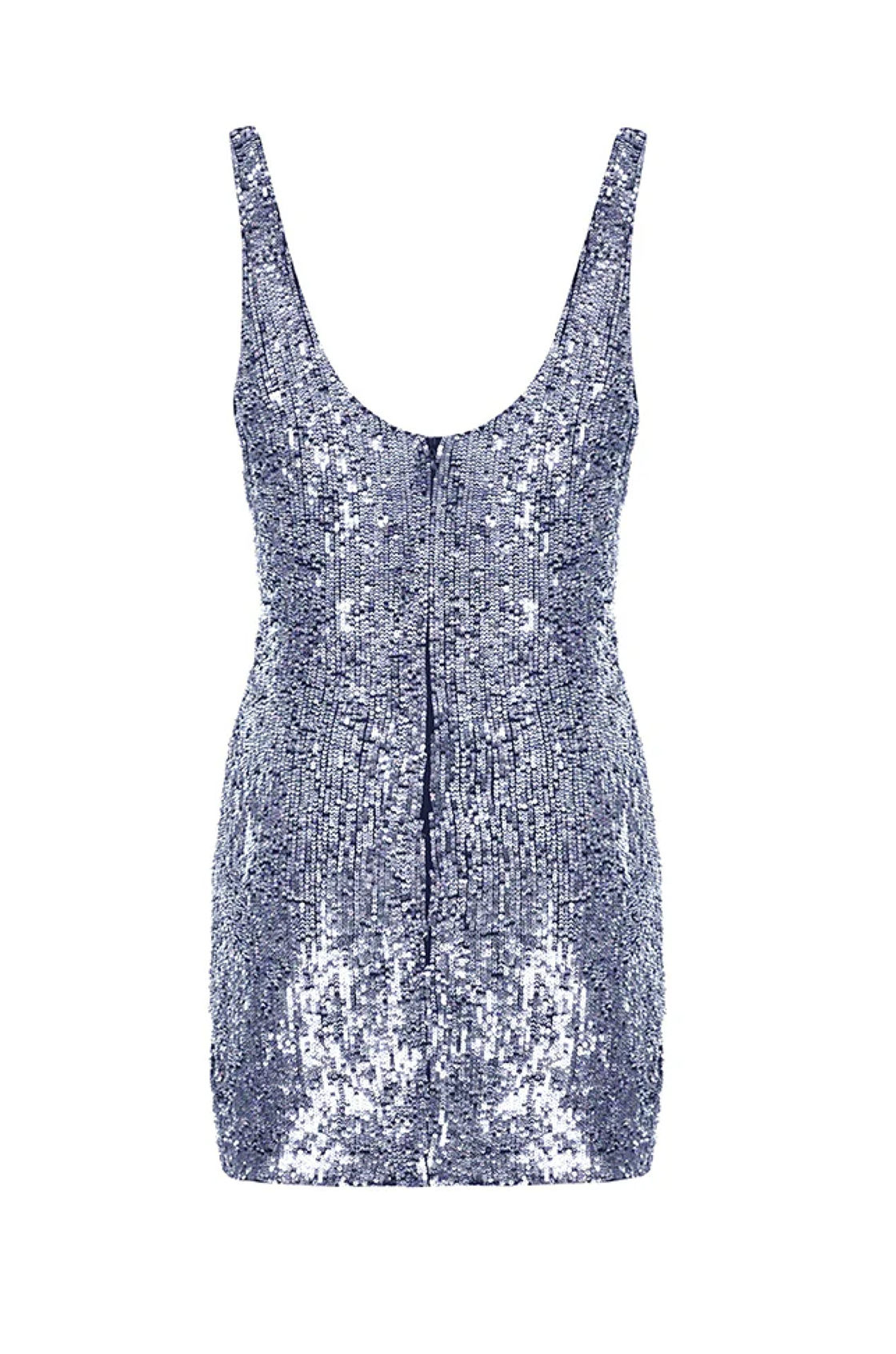 Lydia Degaje Yaka Payetli Lila Mini Elbise