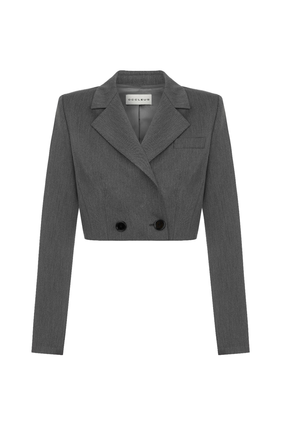 Daniela Crop Gri Blazer Ceket 