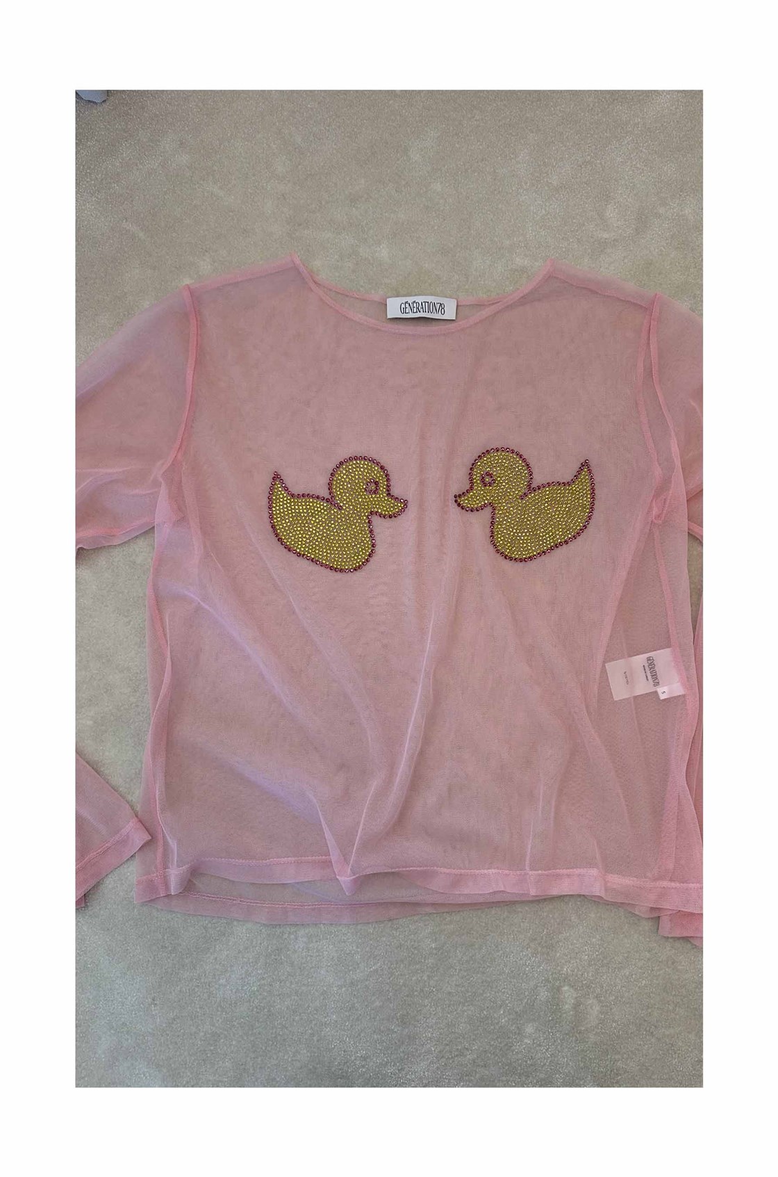 Maison Generation Uzun Kollu Transparan Pembe Bluz