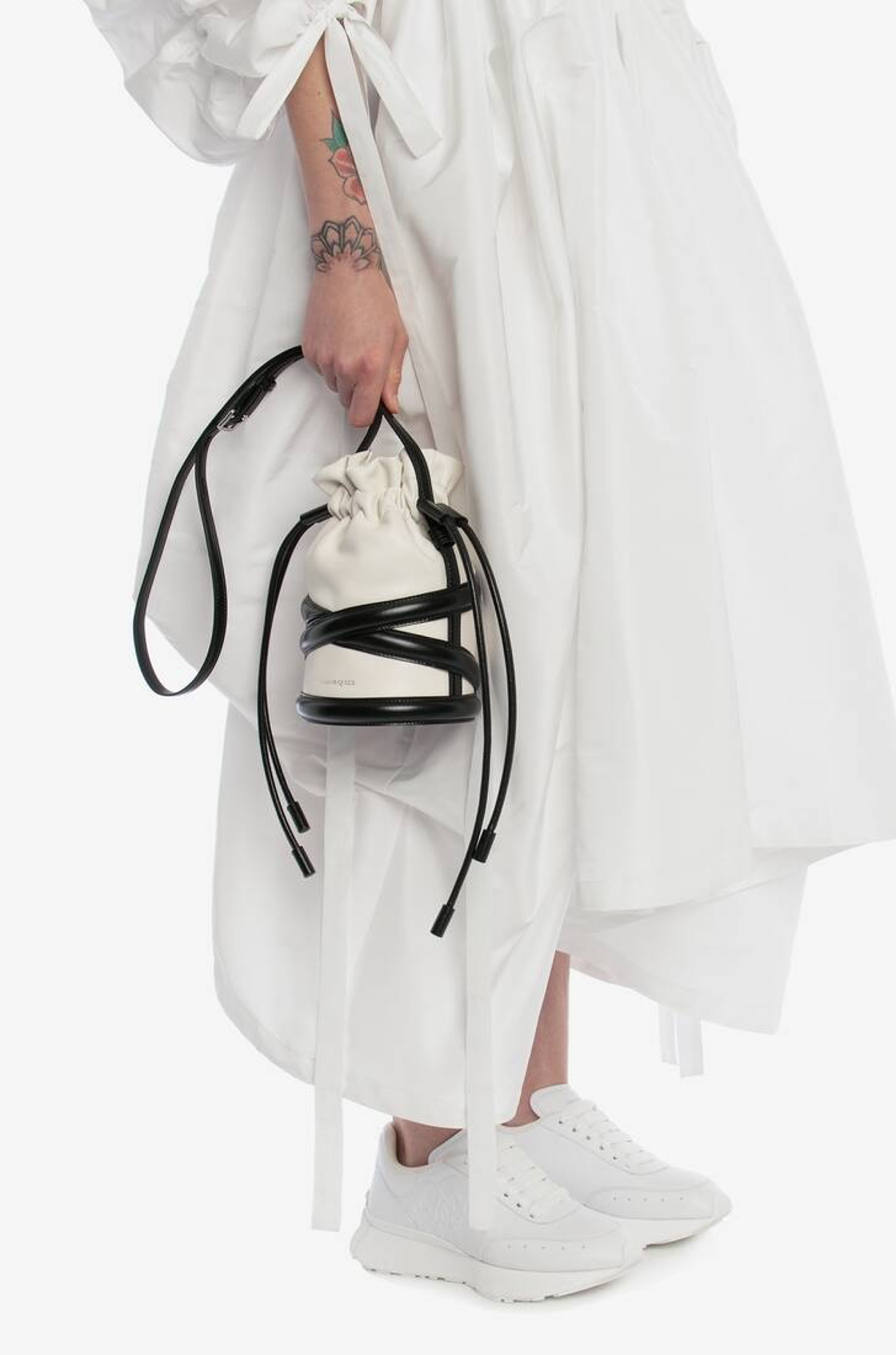 Alexander McQueen Siyah / Bej Bucket Çanta