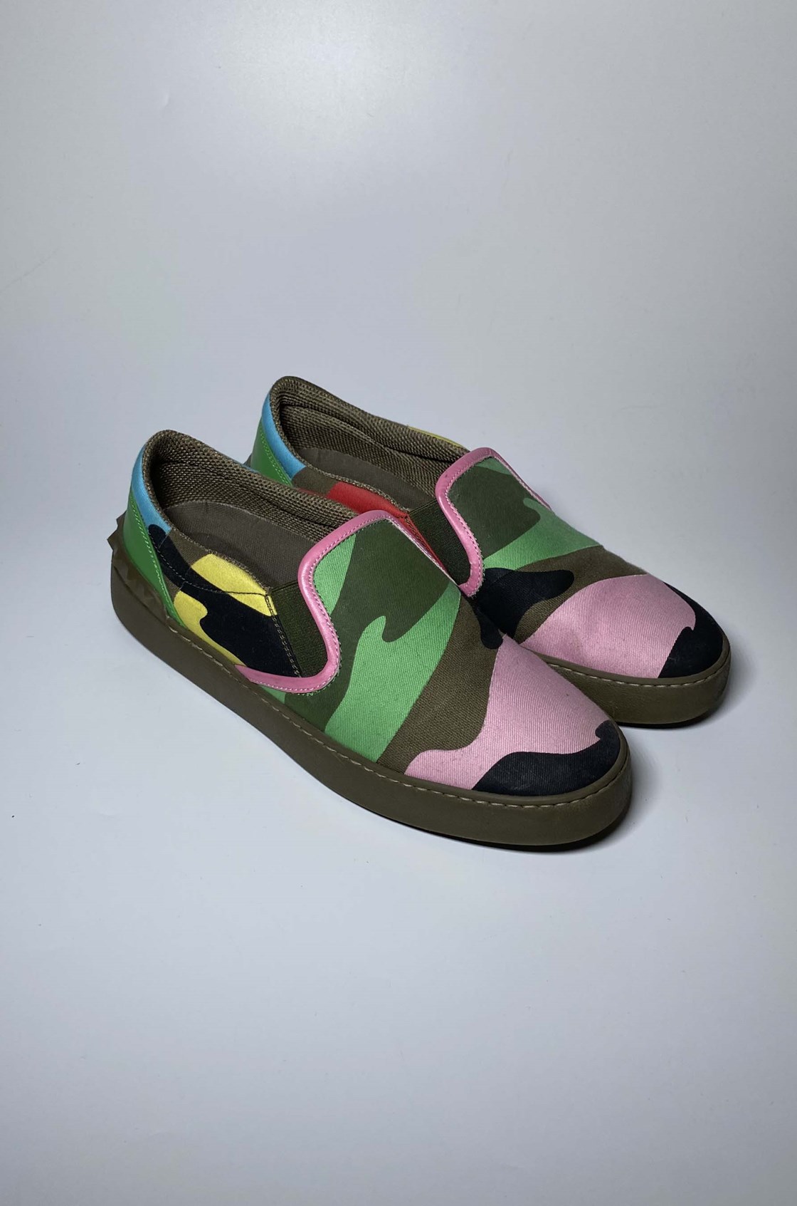 Valentino Rockstud Kamuflaj Desenli Renkli Loafer (37)