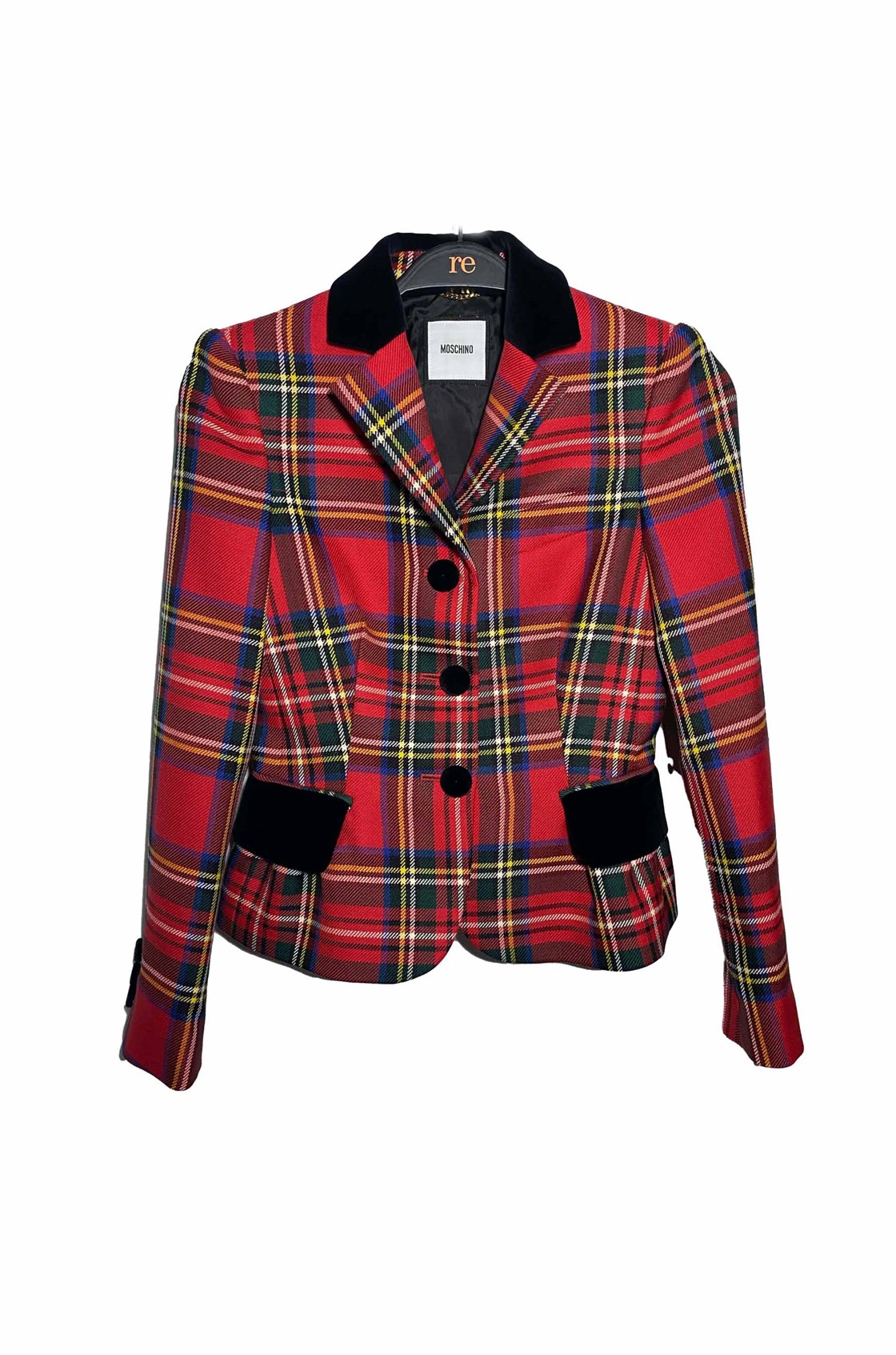 Moschino Black Heart Ekoseli Kısa Ceket