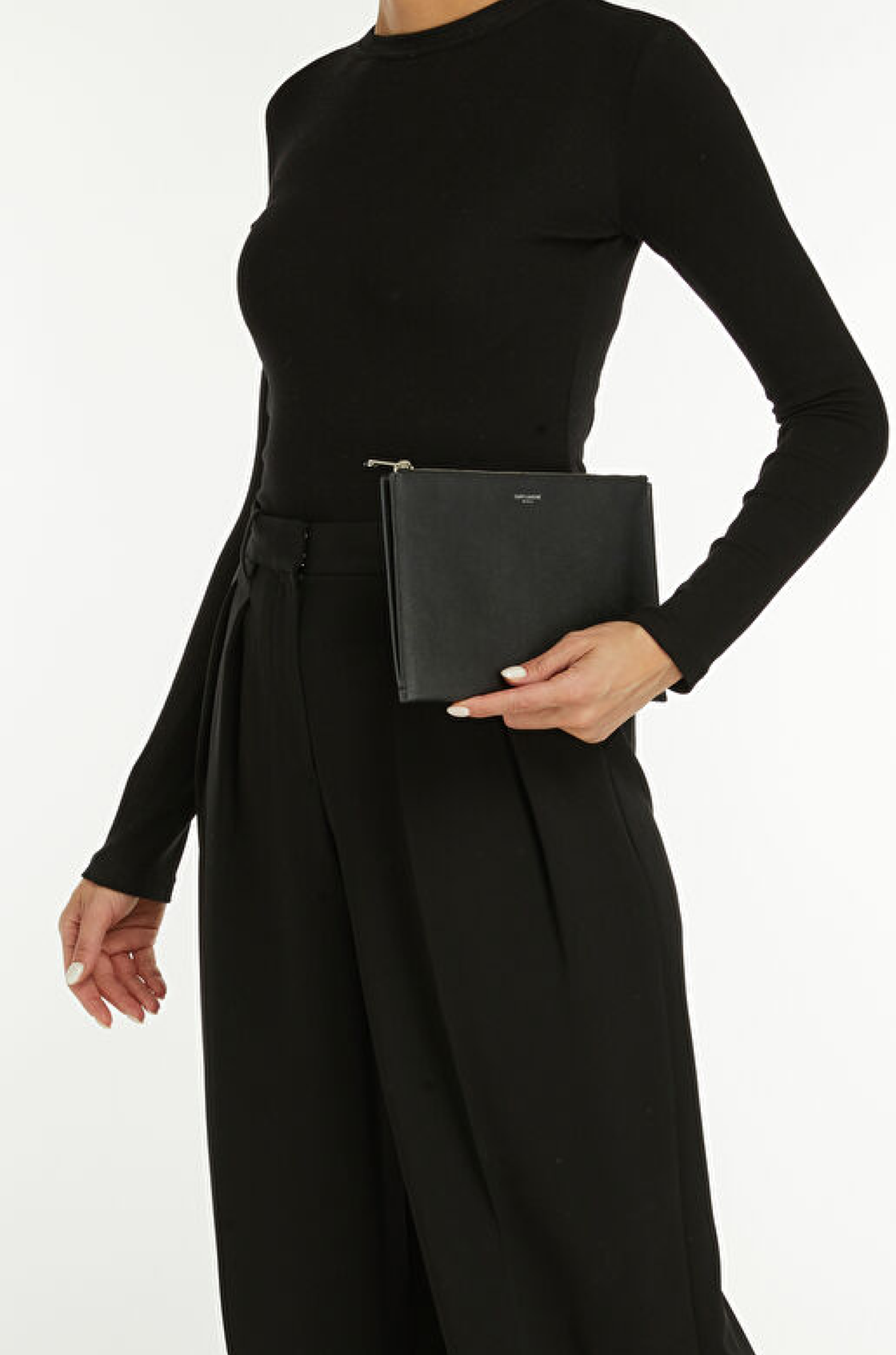 Saint Laurent Portfolio Siyah Küçük Clutch