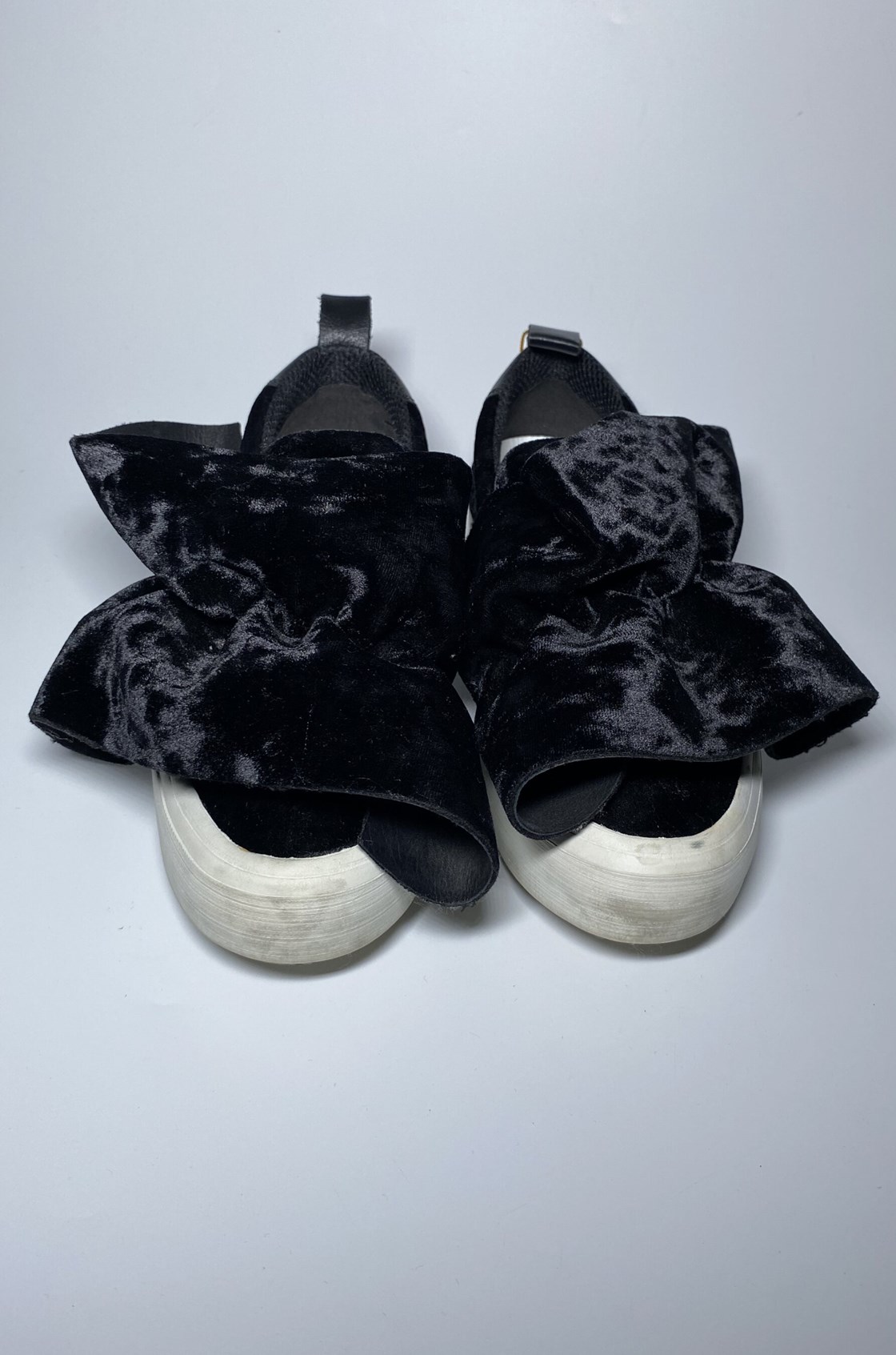 MSGM Samt Kadife Siyah Volanlı Loafer (37)