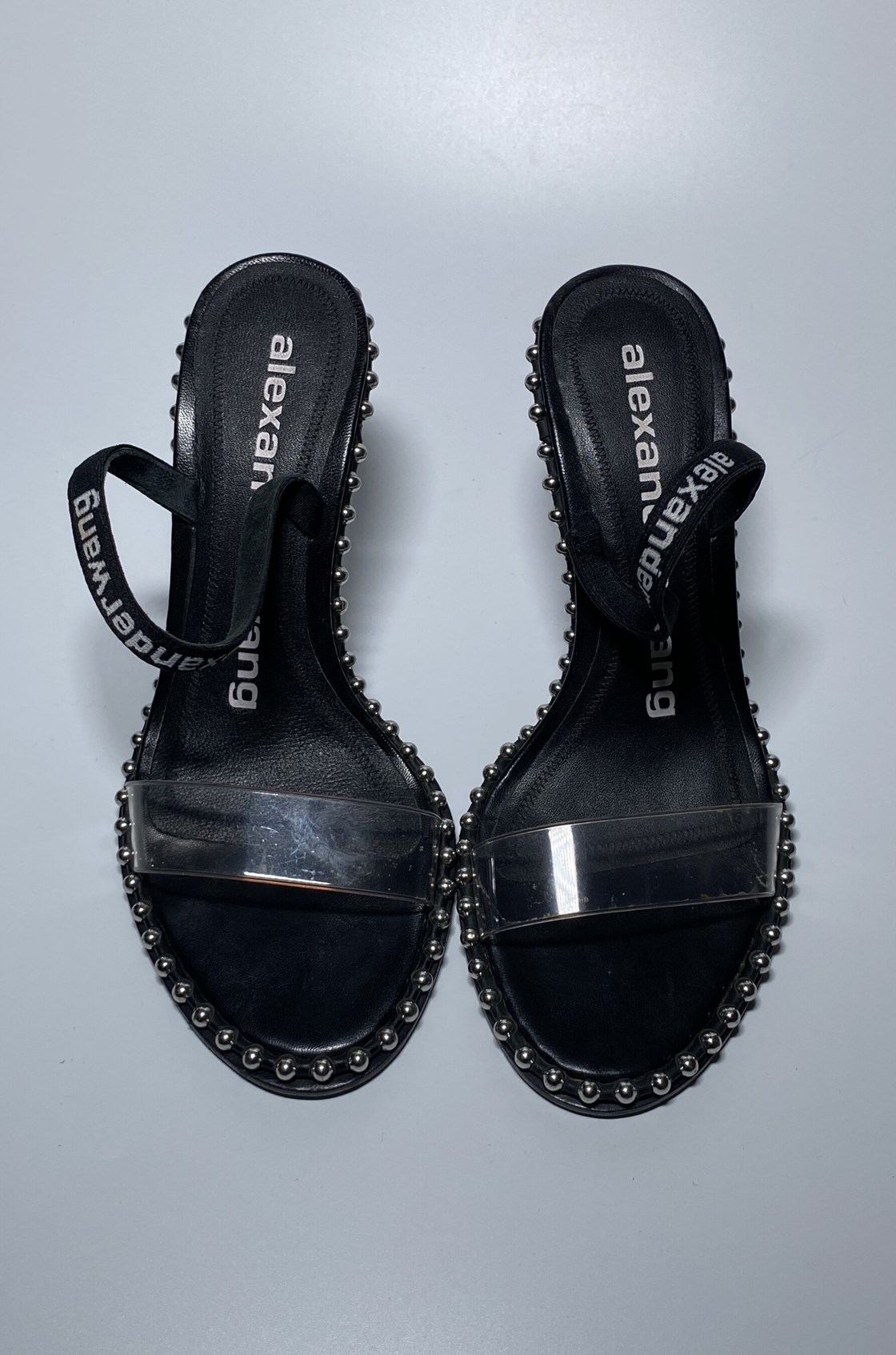 Alexander Wang Nova Tek Bant Siyah Topuklu Ayakkabı (38)