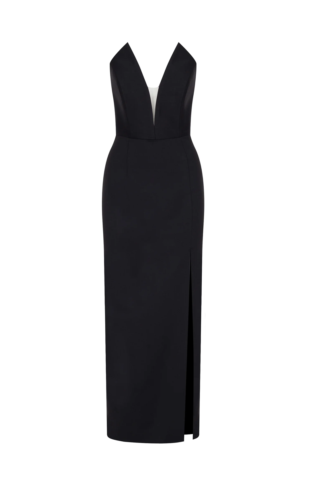 Heart Siyah Straplez Midi Elbise