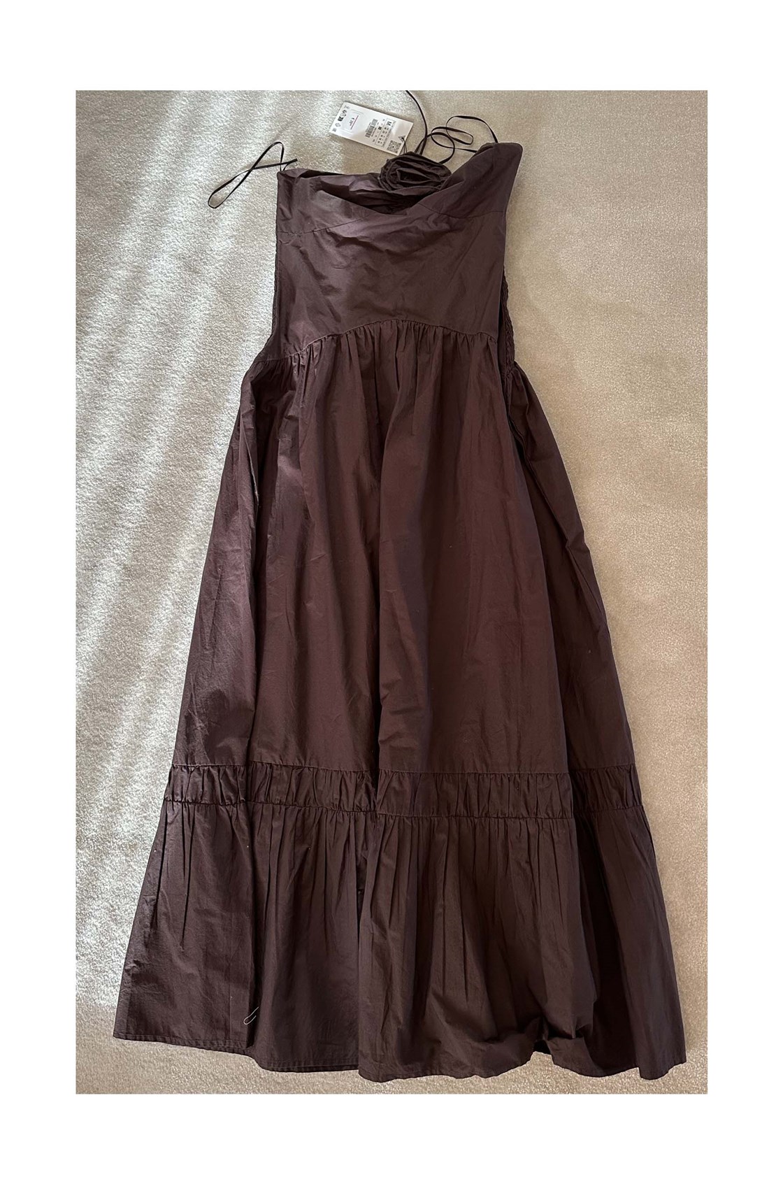 Zara Kahverengi Midi Elbise