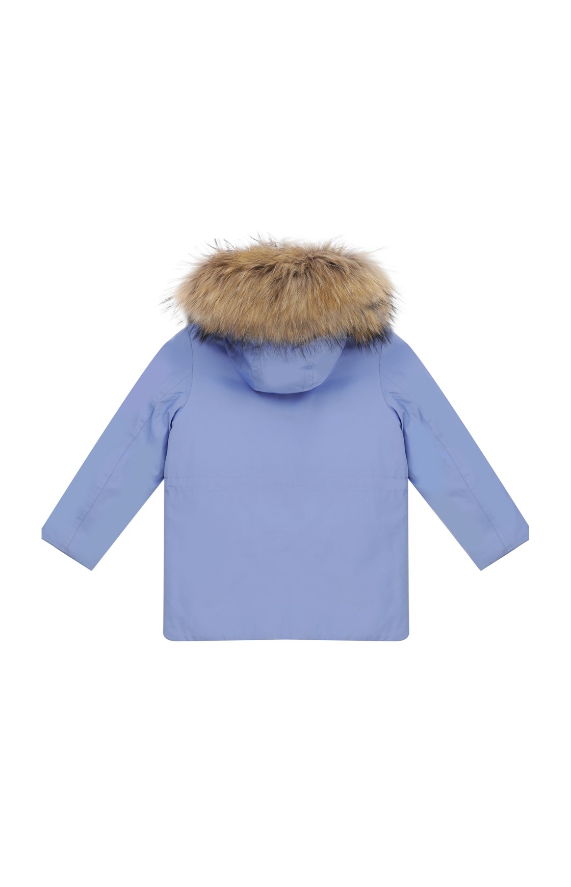 Moncler Tüylü Kapüşonlu Mavi Çocuk Kayak Montu