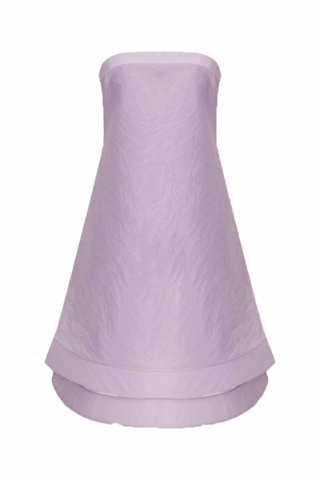 Bonnie Volanlı Straplez Mini Lila Elbise 