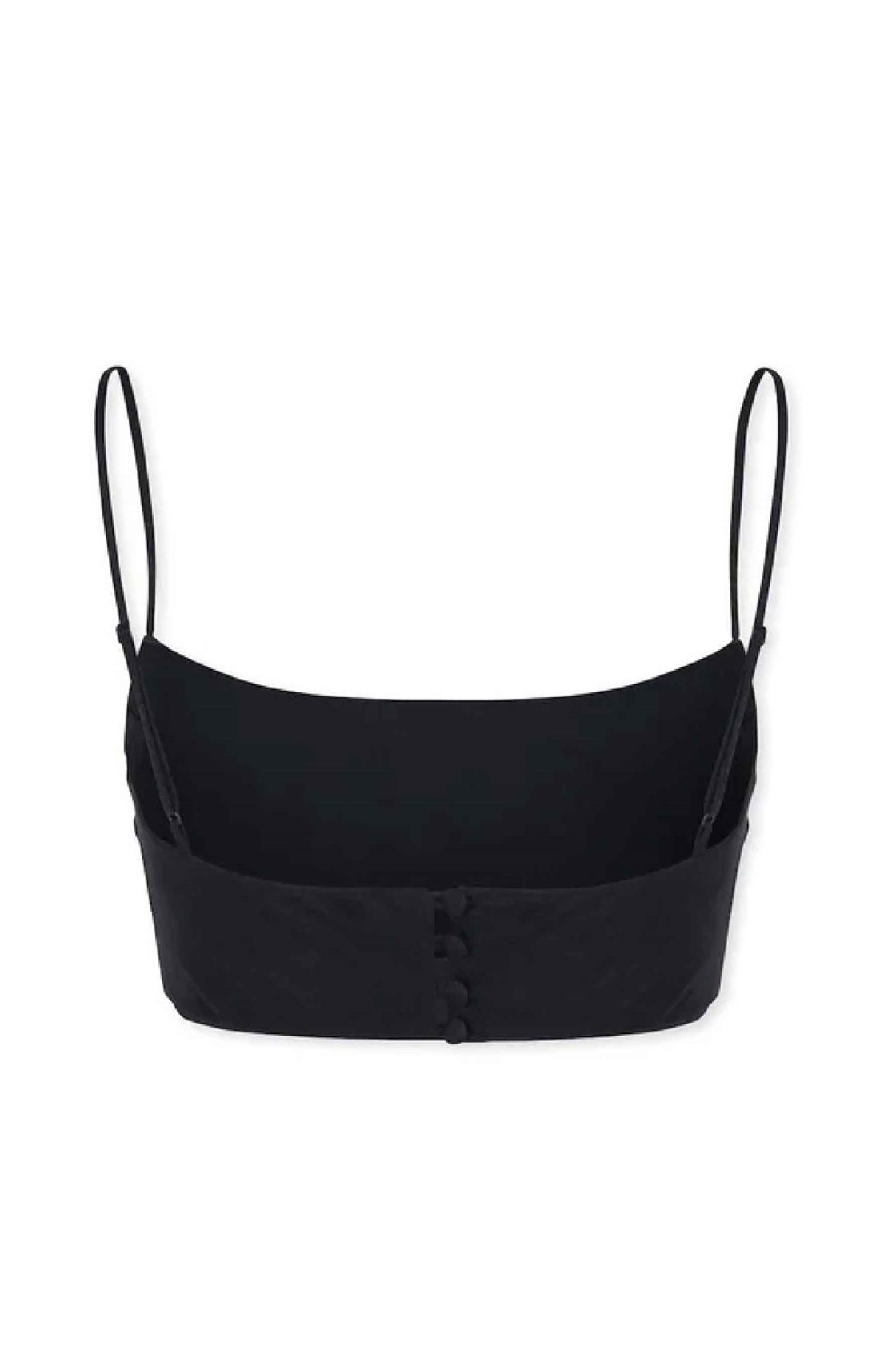 Delilah Siyah Keten Crop Bluz
