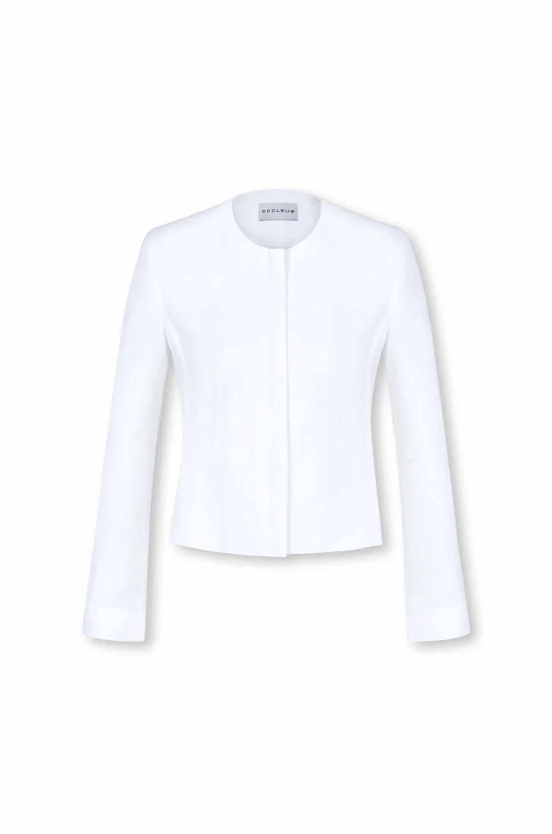 Delilah Fermuarlı Beyaz Keten Ceket 