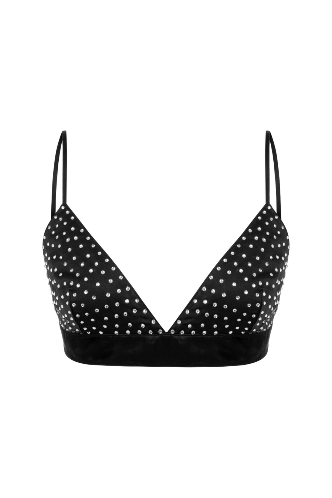 Isabel Siyah Saten Bralet