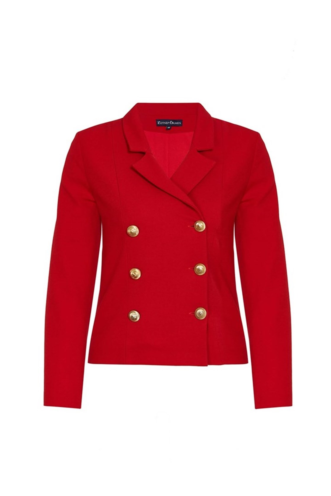 Monroe Gold Düğmeli Kırmızı Blazer Ceket