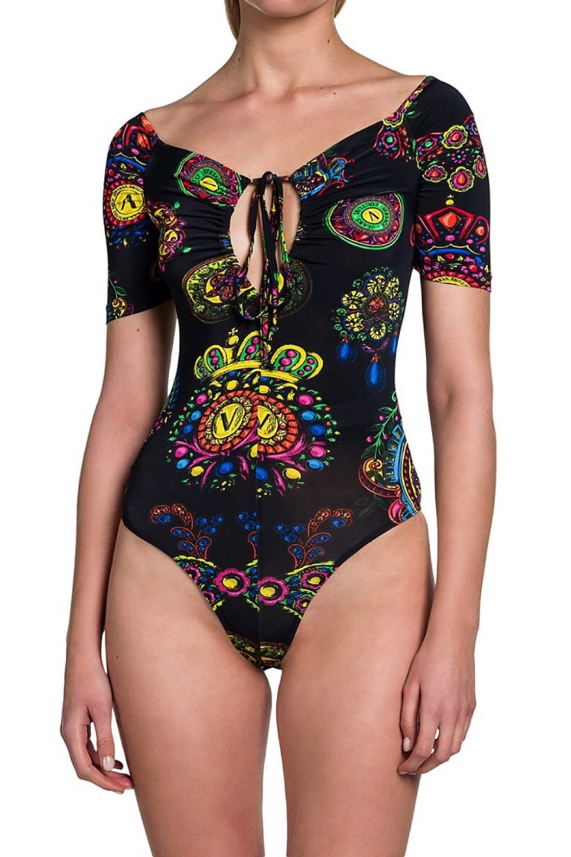 Versace Jean Couture Nero Kısa Kollu Body