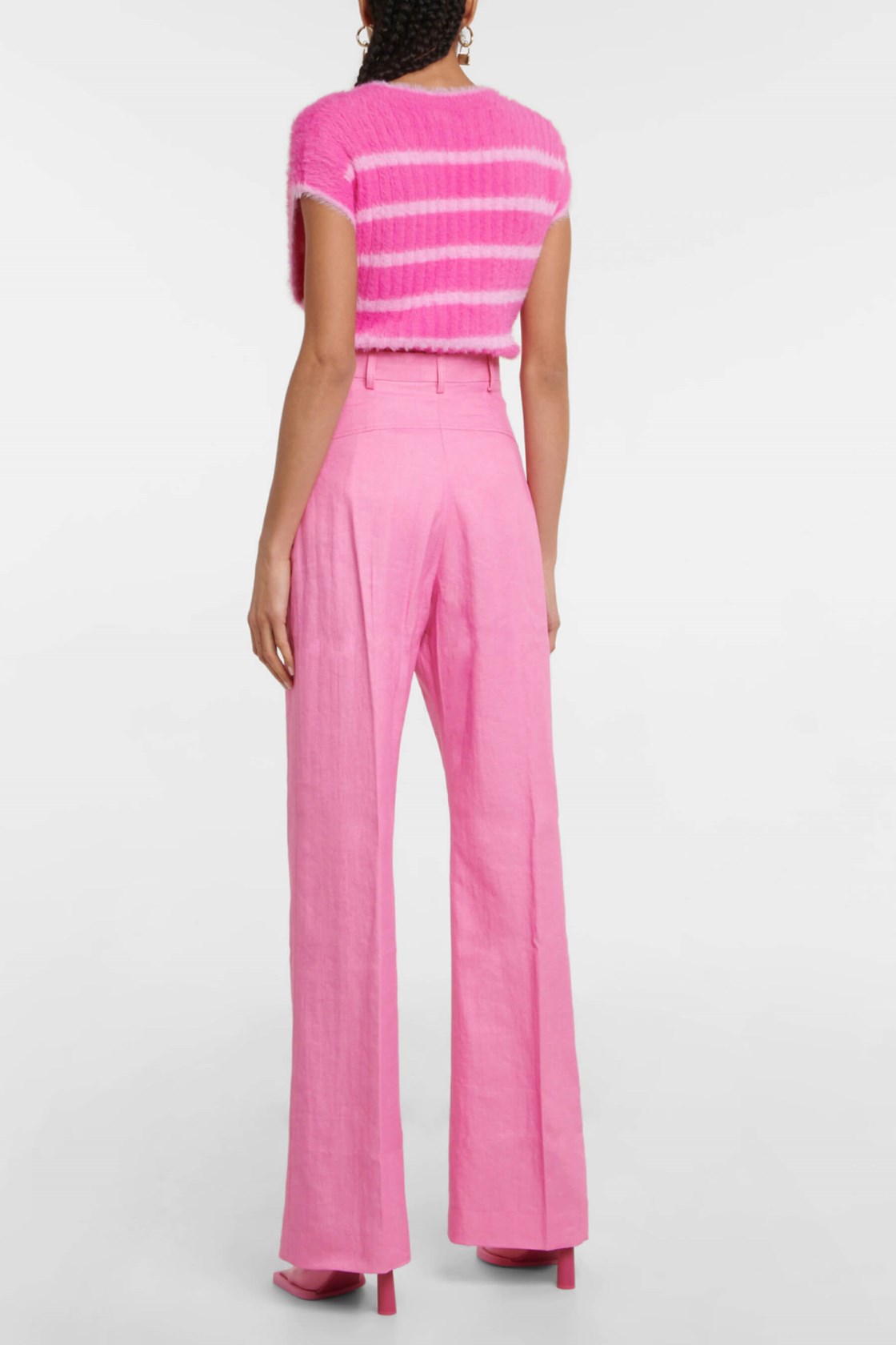 Jacquemus Claire Yüksek Belli Pembe Pantolon