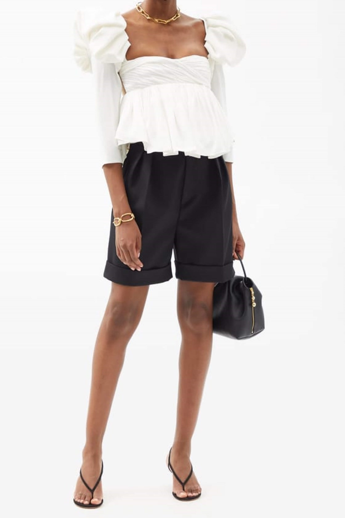 Khaite Peppy Beyaz Volanlı Bluz 