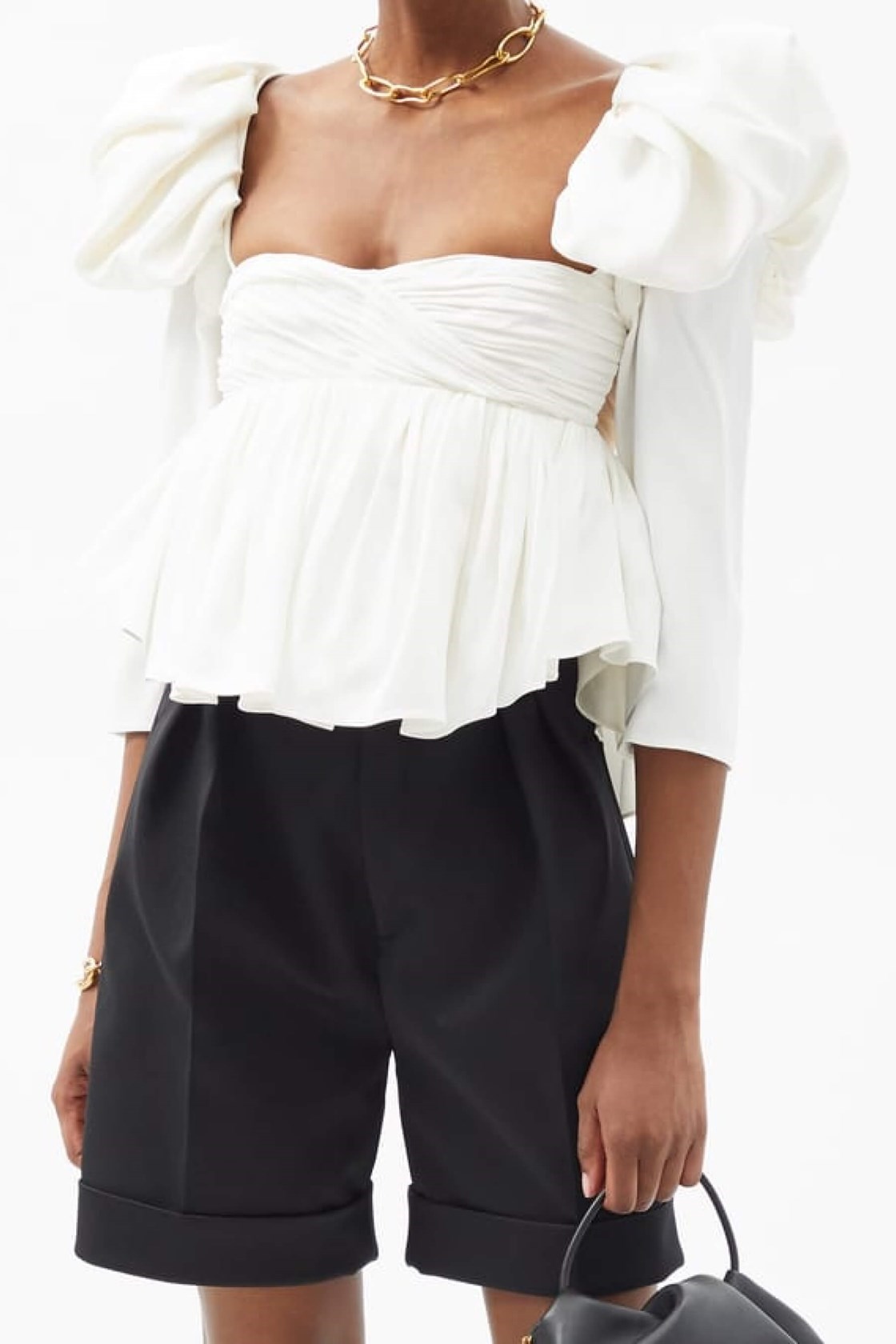 Khaite Peppy Beyaz Volanlı Bluz 