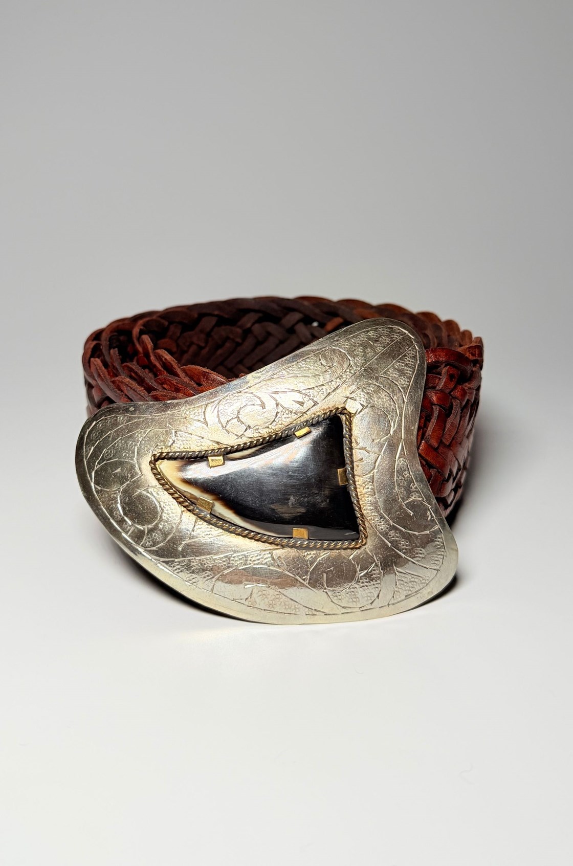 Free People 50mm Örme Deri Kahverengi Kemer (100)