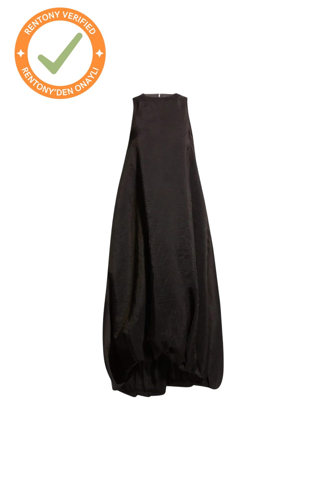 Khaite Winifred Sırtı Açık Halter Yaka Balon Etekli Cepli Siyah Midi Elbise