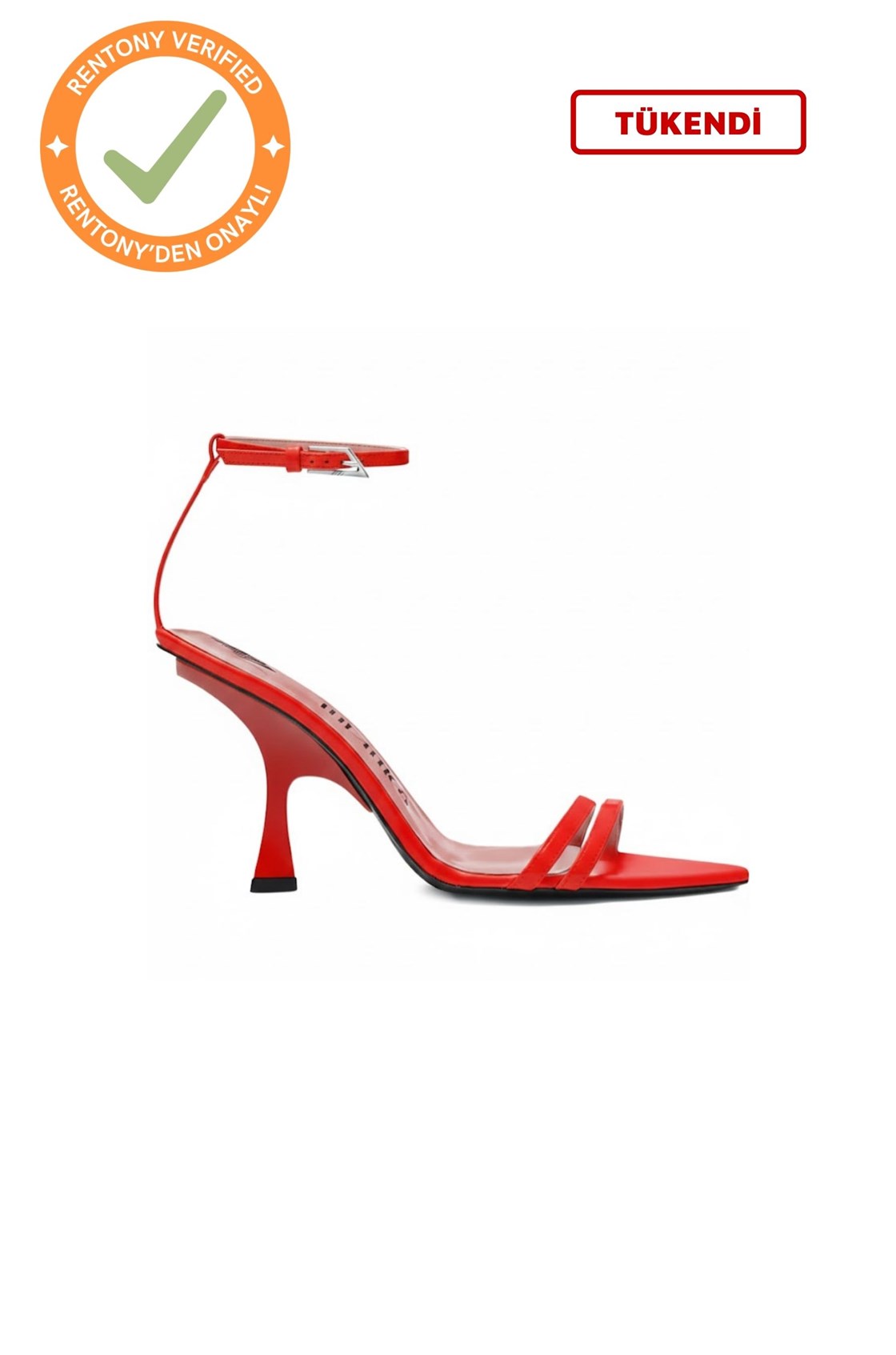 The Attico Esther Bilekten Bağlamalı Parmak Arası Kırmızı Topuklu Ayakkabı (36.5)