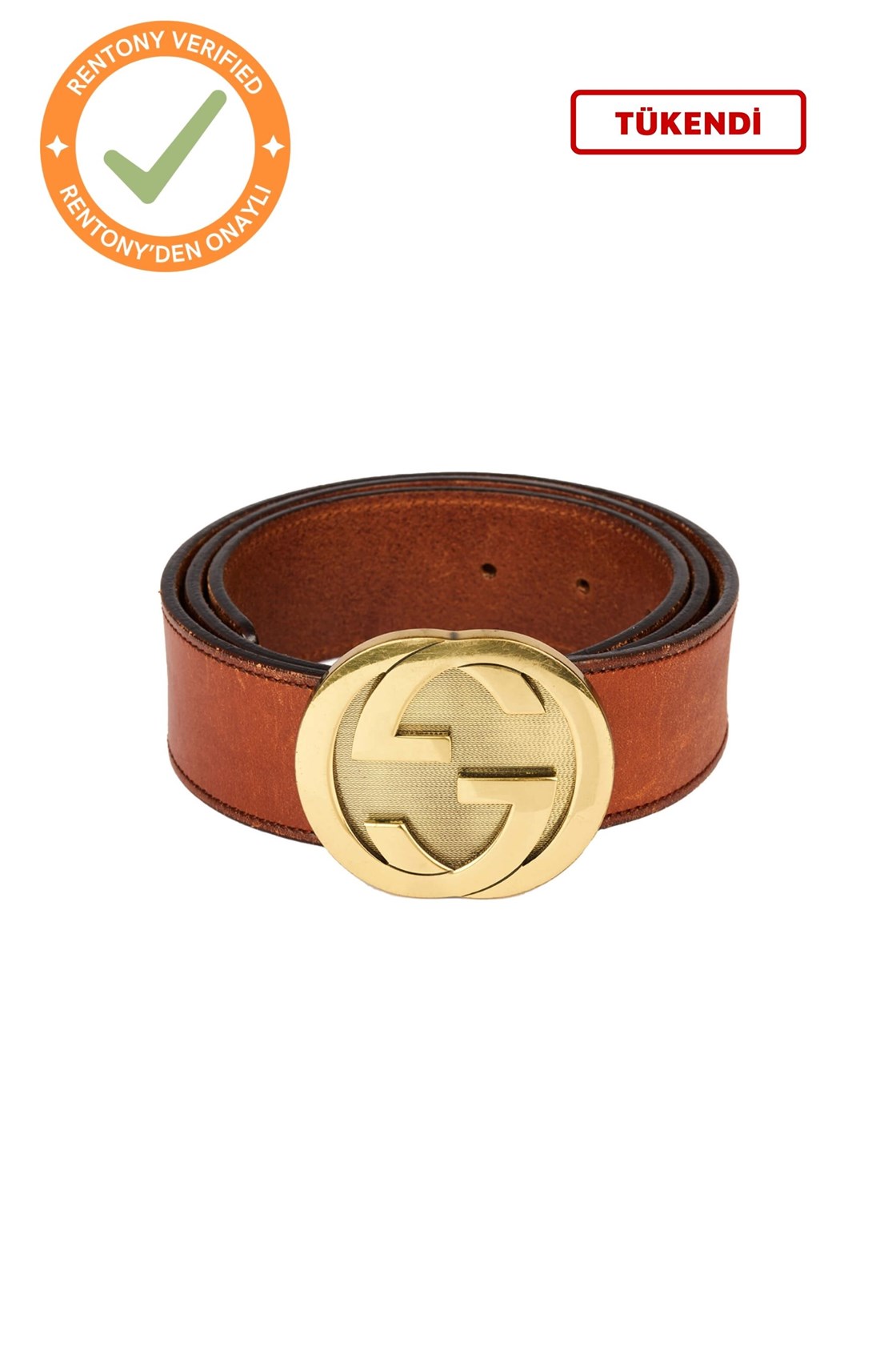 Gucci 40mm Kahverengi Vintage Deri Kemer (90)