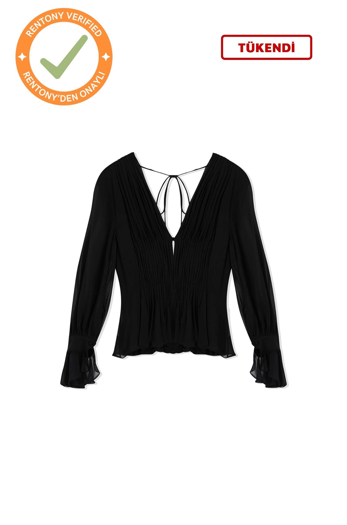 Carlin Siyah Drapeli Bluz