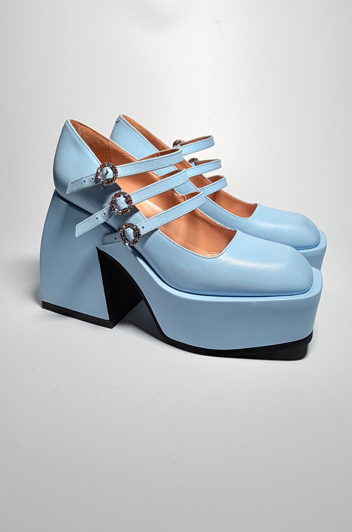 Nodaleto Bulla Marietta Deri Yüksek Topuklu Mavi Ayakkabı (39.5)