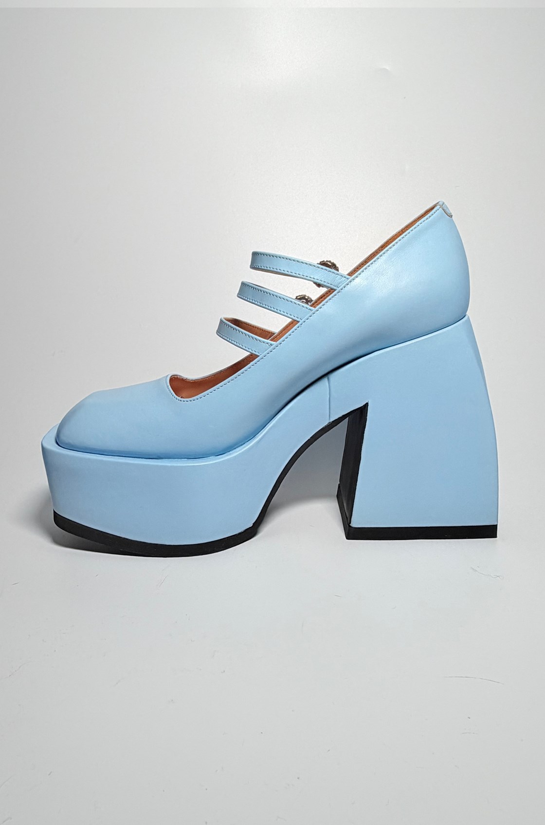 Nodaleto Bulla Marietta Deri Yüksek Topuklu Mavi Ayakkabı (39.5)