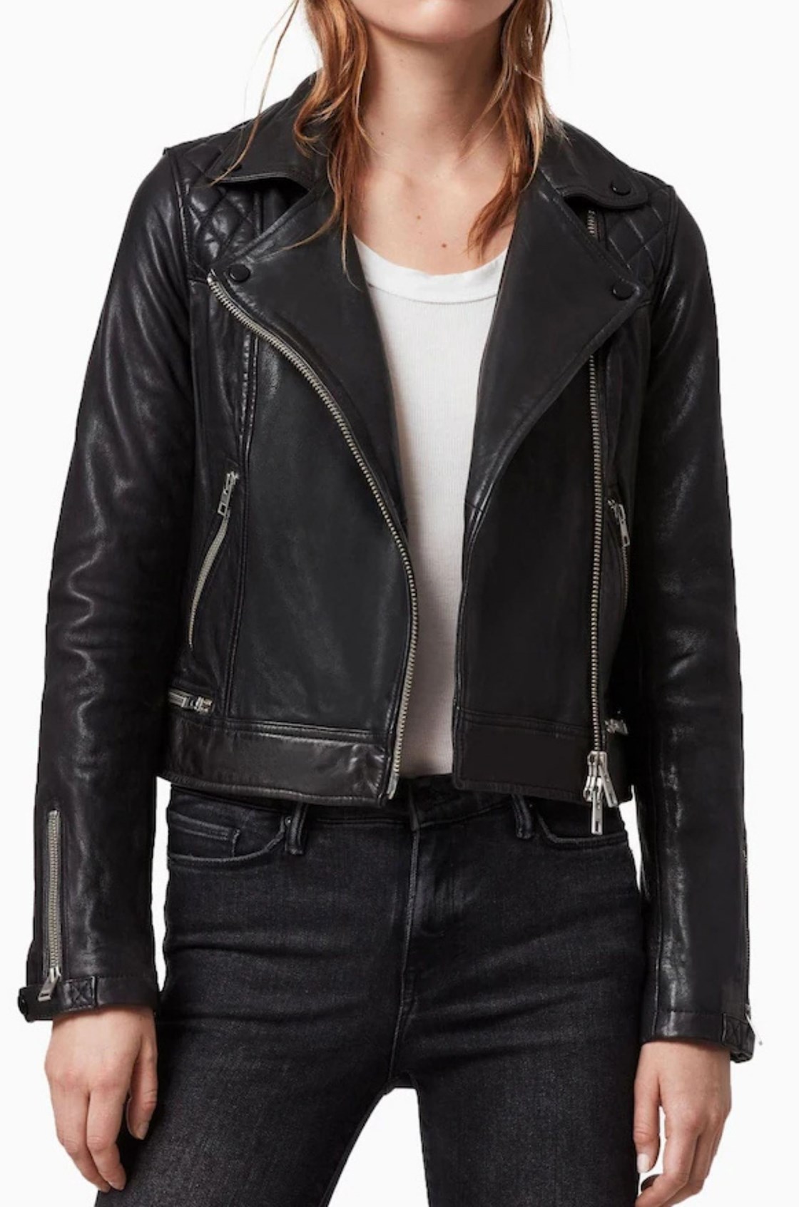 Allsaints Conroy Siyah Deri Biker Ceket