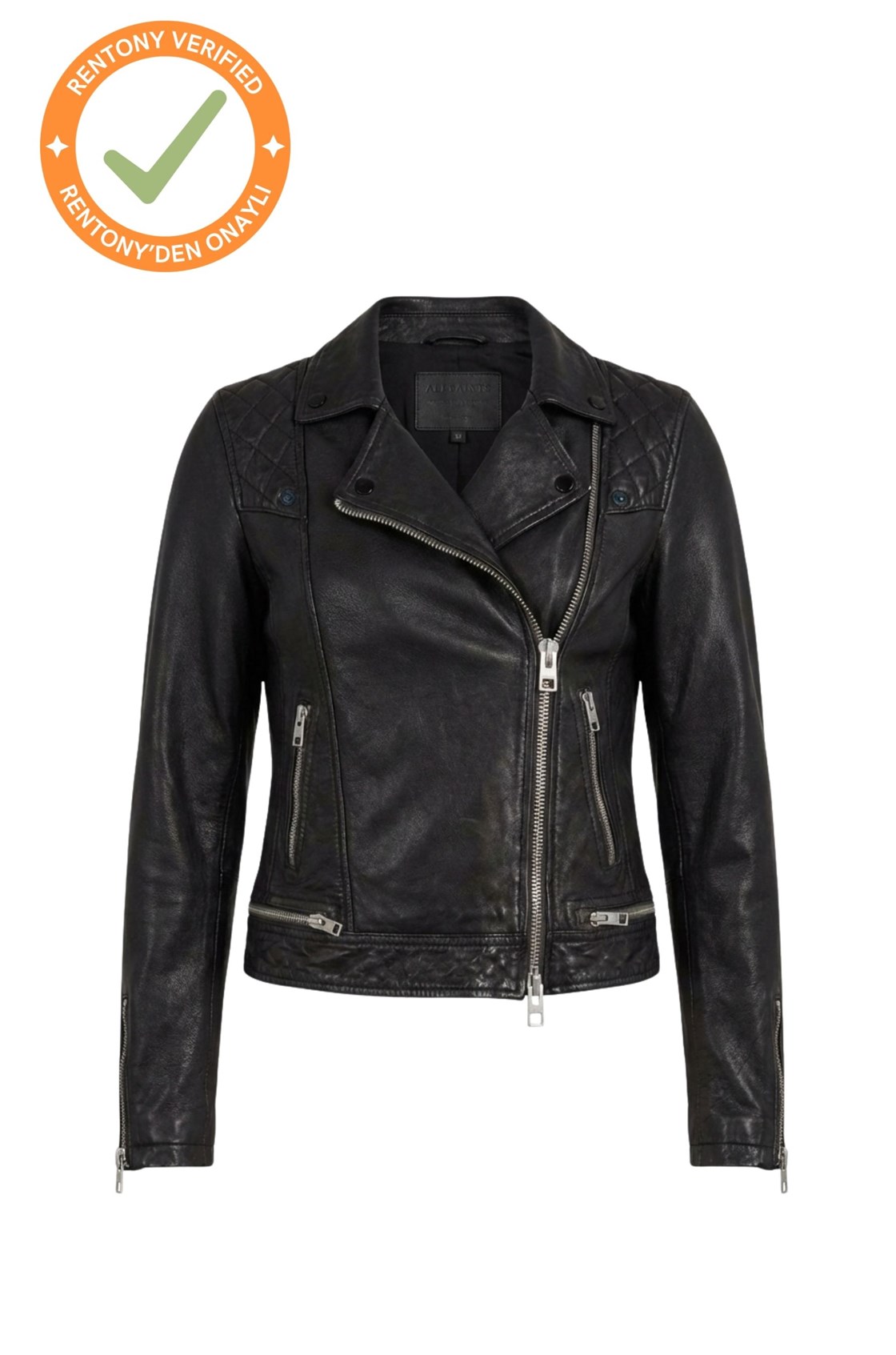 Allsaints Conroy Siyah Deri Biker Ceket