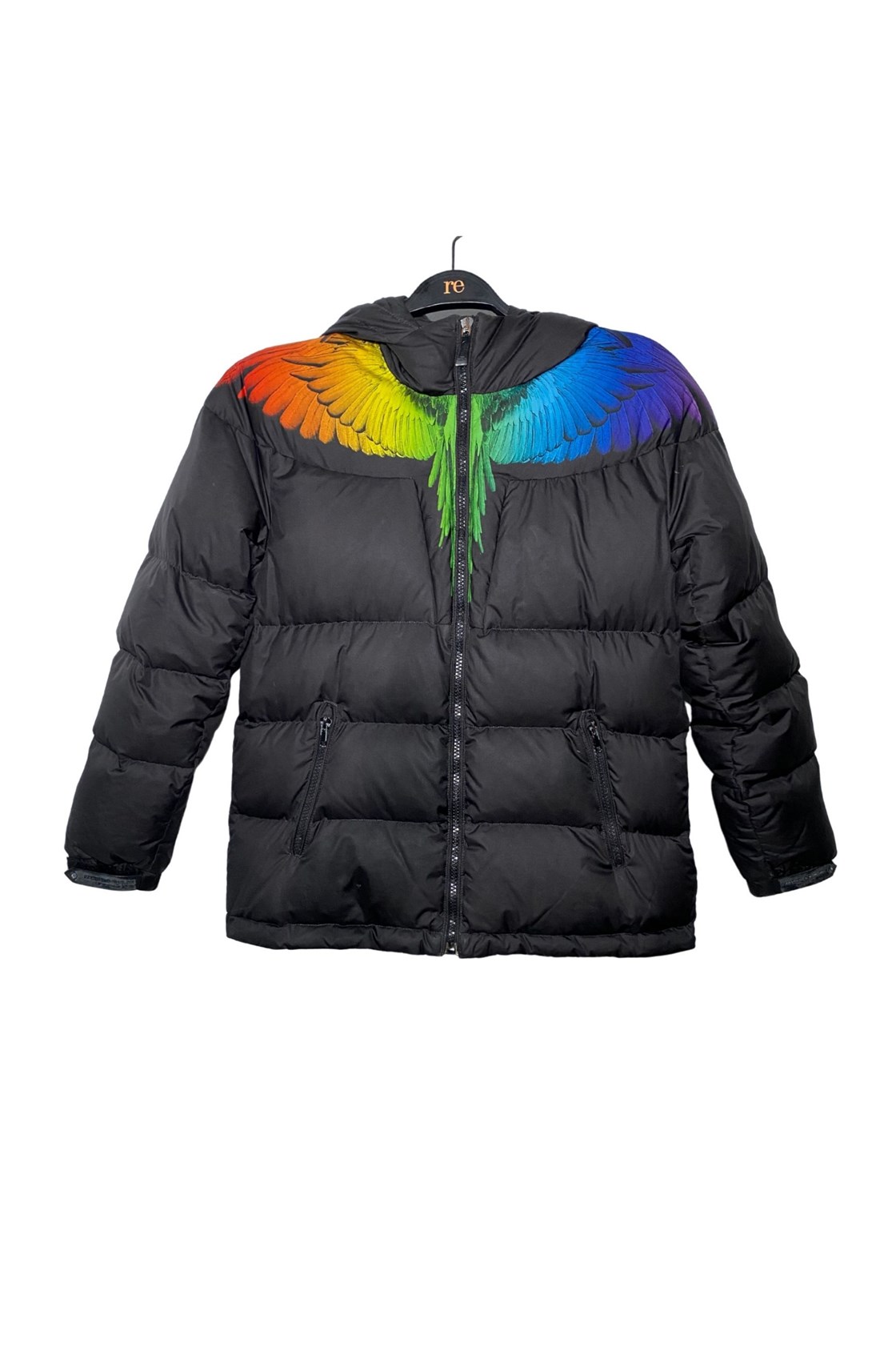 Marcelo Burlon Desenli Siyah Çocuk Kayak Montu (12 Yaş)