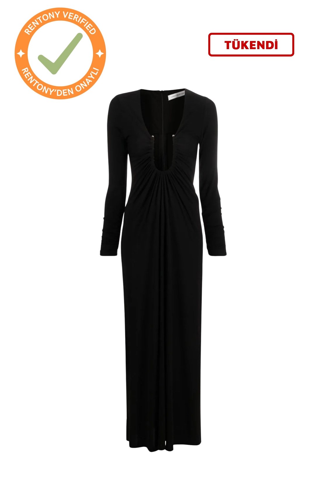 Christopher Esber Palm Dekolteli Siyah Elbise