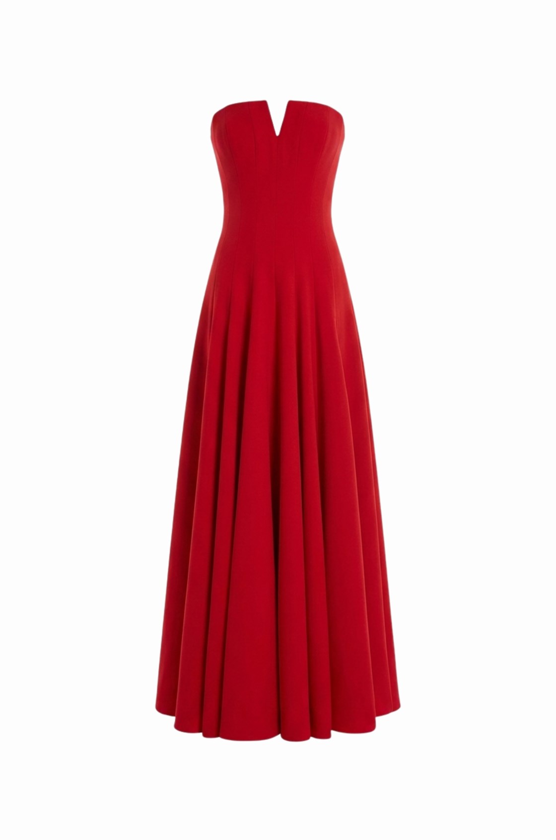 Rosaline Straplez Yırtmaçlı Kırmızı Elbise