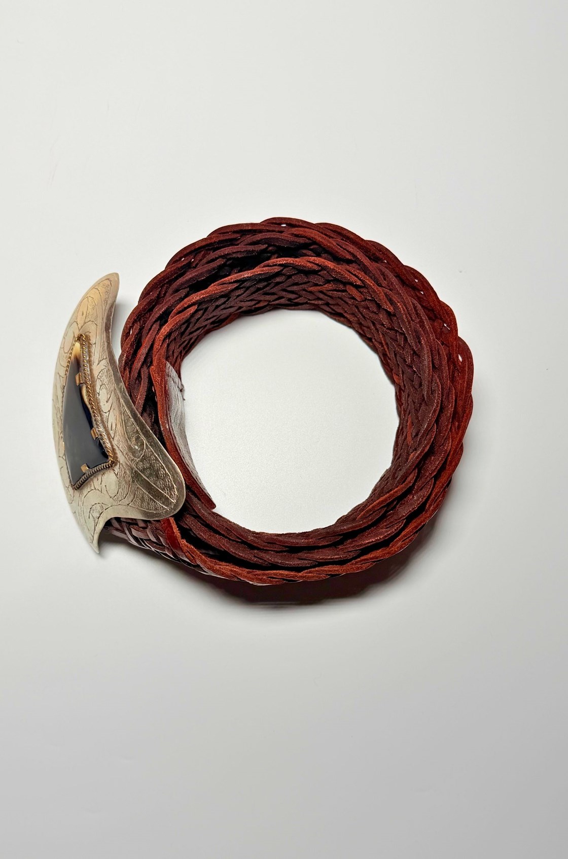 Free People 50mm Örme Deri Kahverengi Kemer (100)