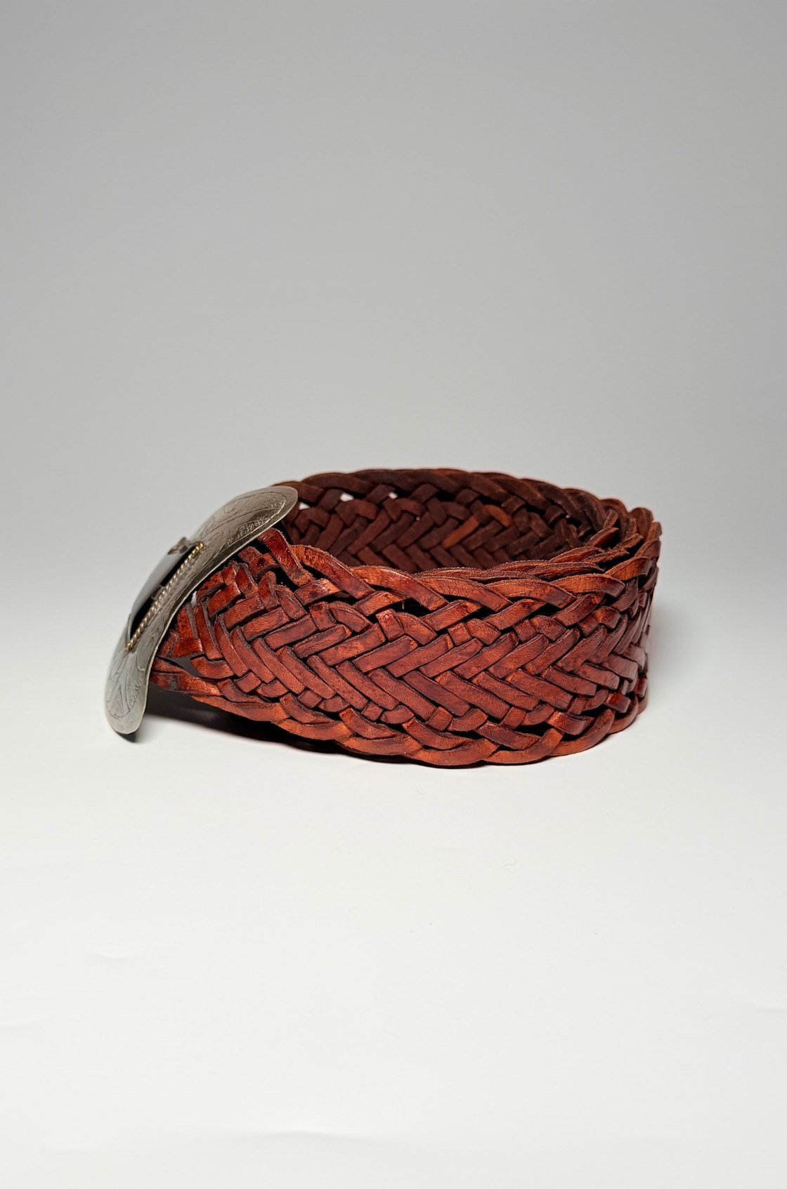 Free People 50mm Örme Deri Kahverengi Kemer (100)