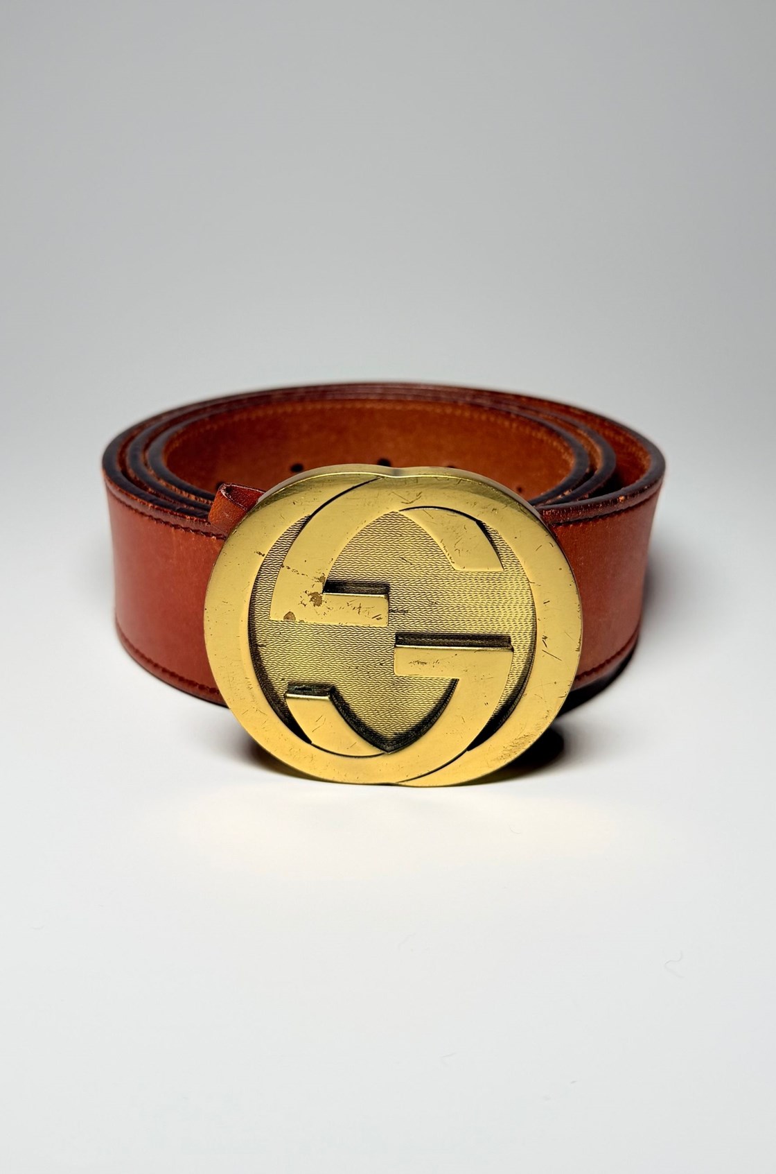 Gucci 40mm Kahverengi Vintage Deri Kemer (90)