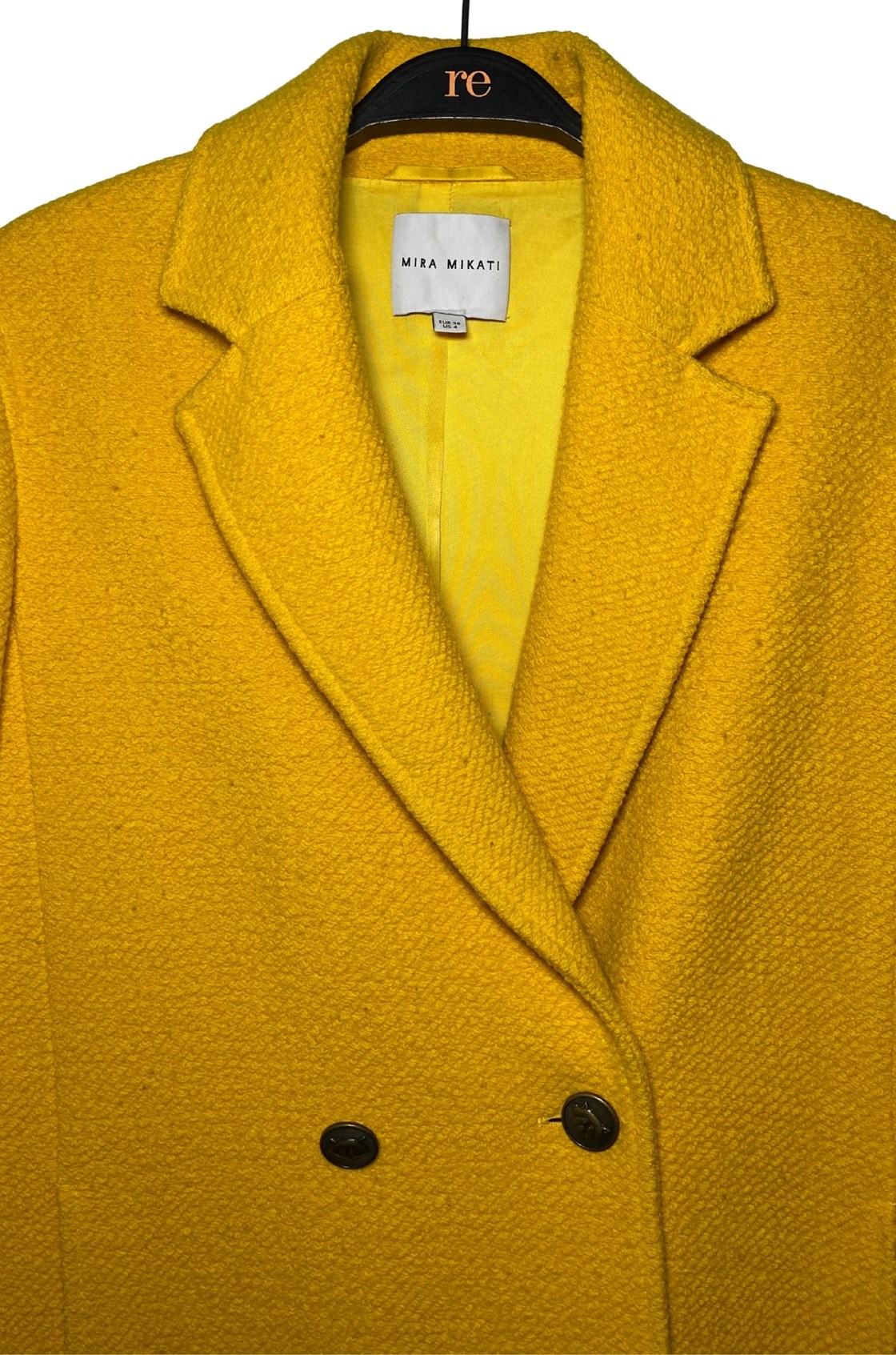 Mira Mikati Arkası İşleme Detaylı Sarı Kaban