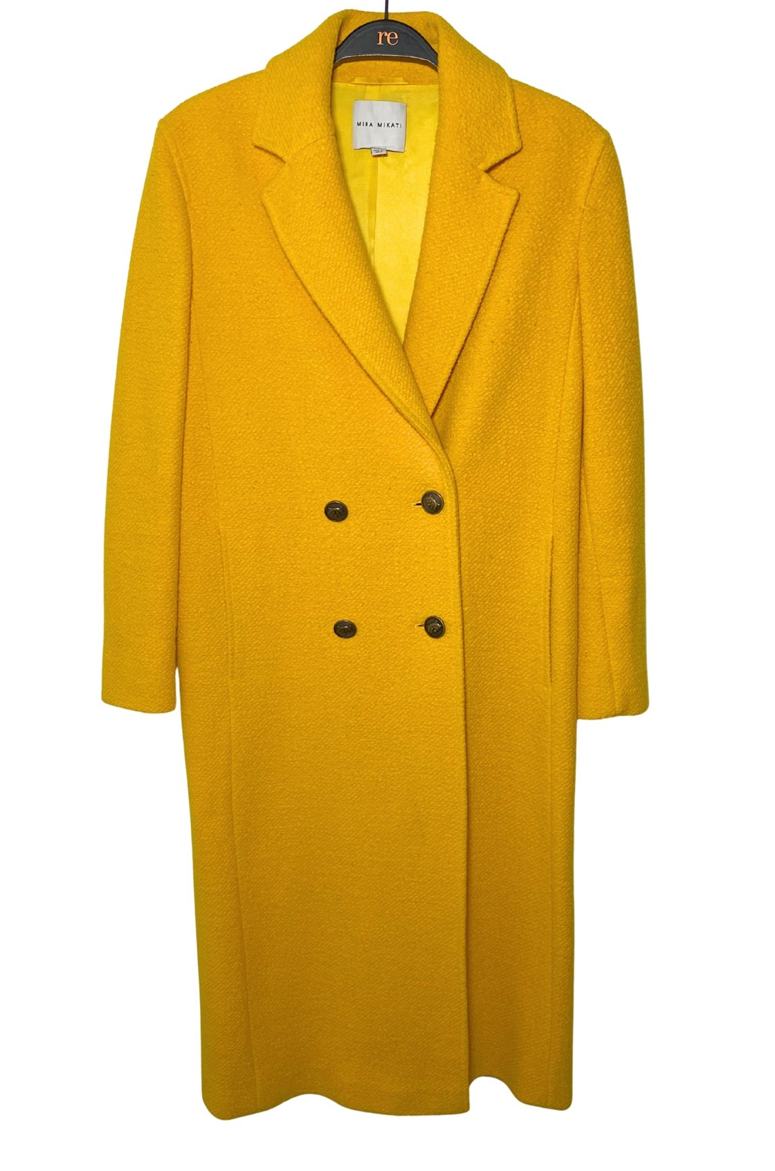 Mira Mikati Arkası İşleme Detaylı Sarı Kaban