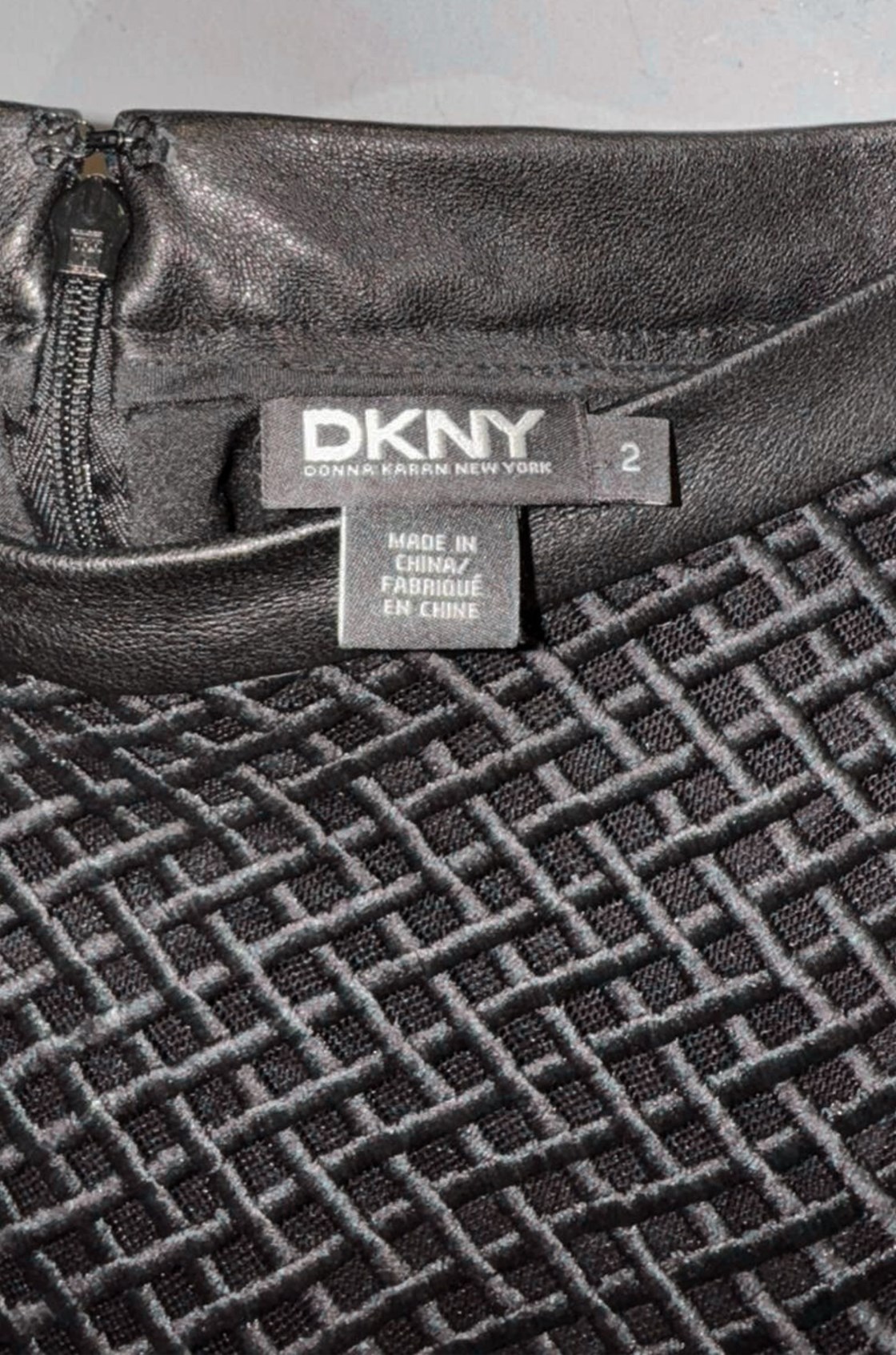 DKNY Volanlı Deri File Siyah Etek