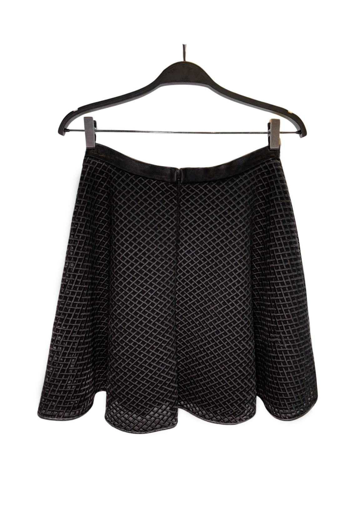 DKNY Volanlı Deri File Siyah Etek